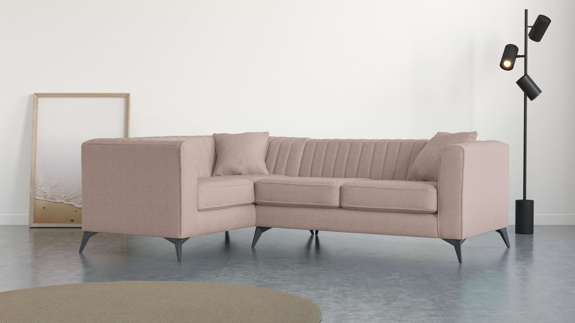Places of Style Ecksofa »MATTHEW L-Form ideal für kleine Räume, Maße B/T/H: günstig online kaufen