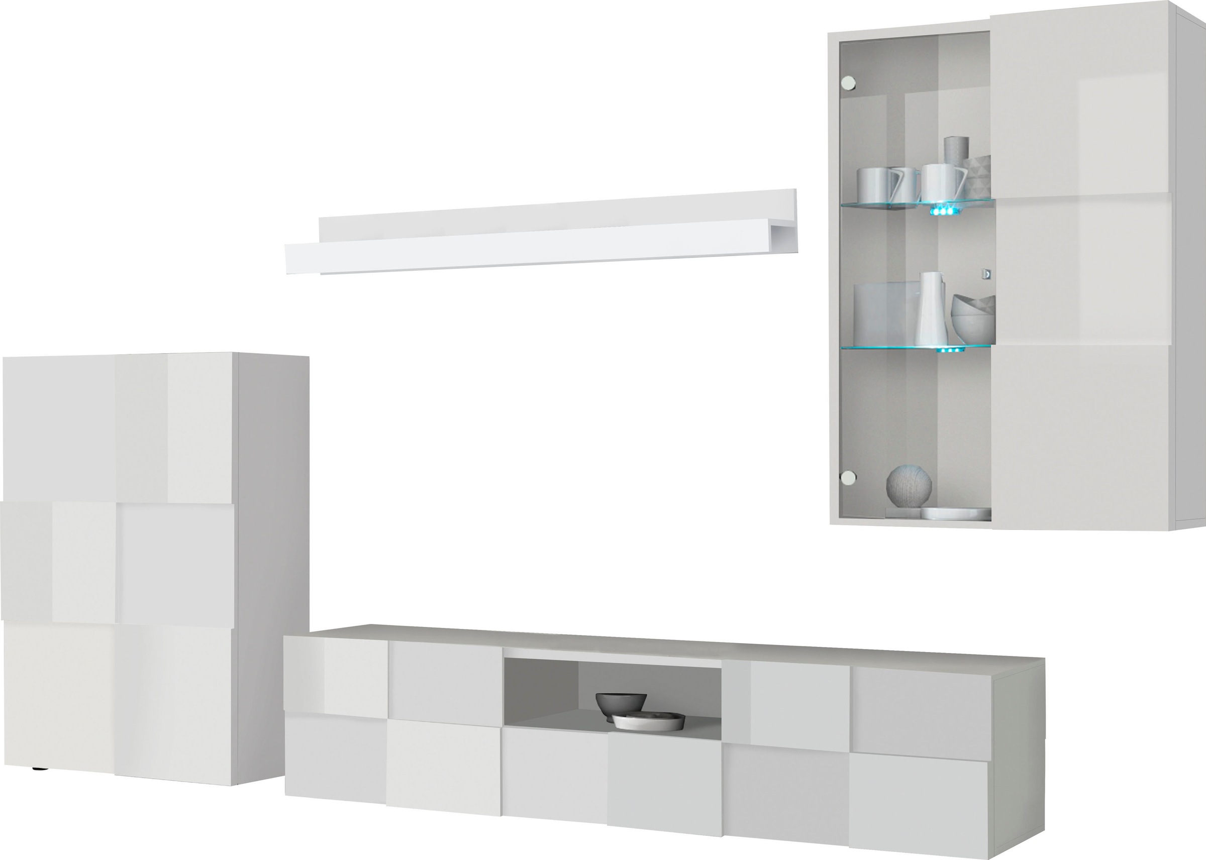 INOSIGN Wohnwand »Dama, 4tlg.Breite 300 cm, Höhe 200 cm, moderne Anbauwand günstig online kaufen