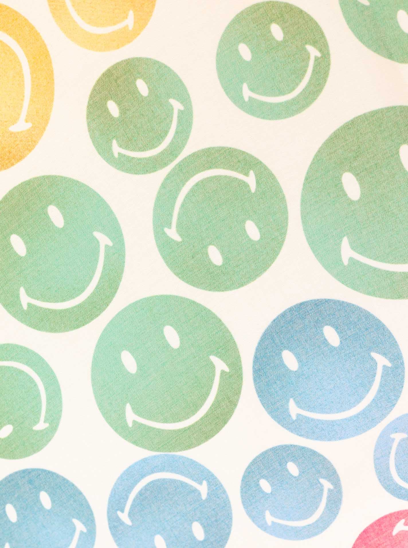 Zwillingsherz Schal »"Smiles"« farbenfroh, fröhliches Smiley-Muster, Fransenabschluss
