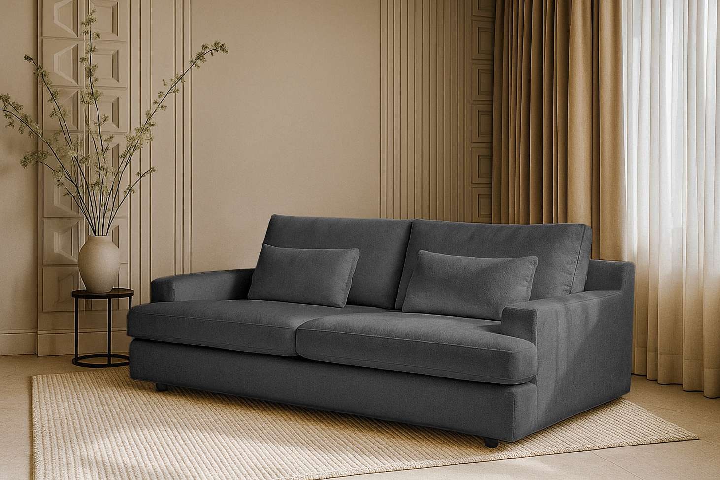 Home affaire Big-Sofa »Evelle 3 Sitzer Maxi« 237 cm, tiefe Sitzfläche, Lounge-Sitzkomfort, Struktur, Breitcord