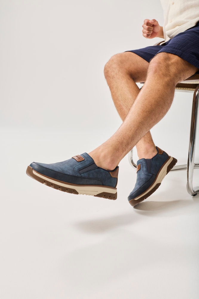 Rieker Slip-On Sneaker  Slipper, Halbschuh, Freizeitsneaker mit Kontrastbesatz