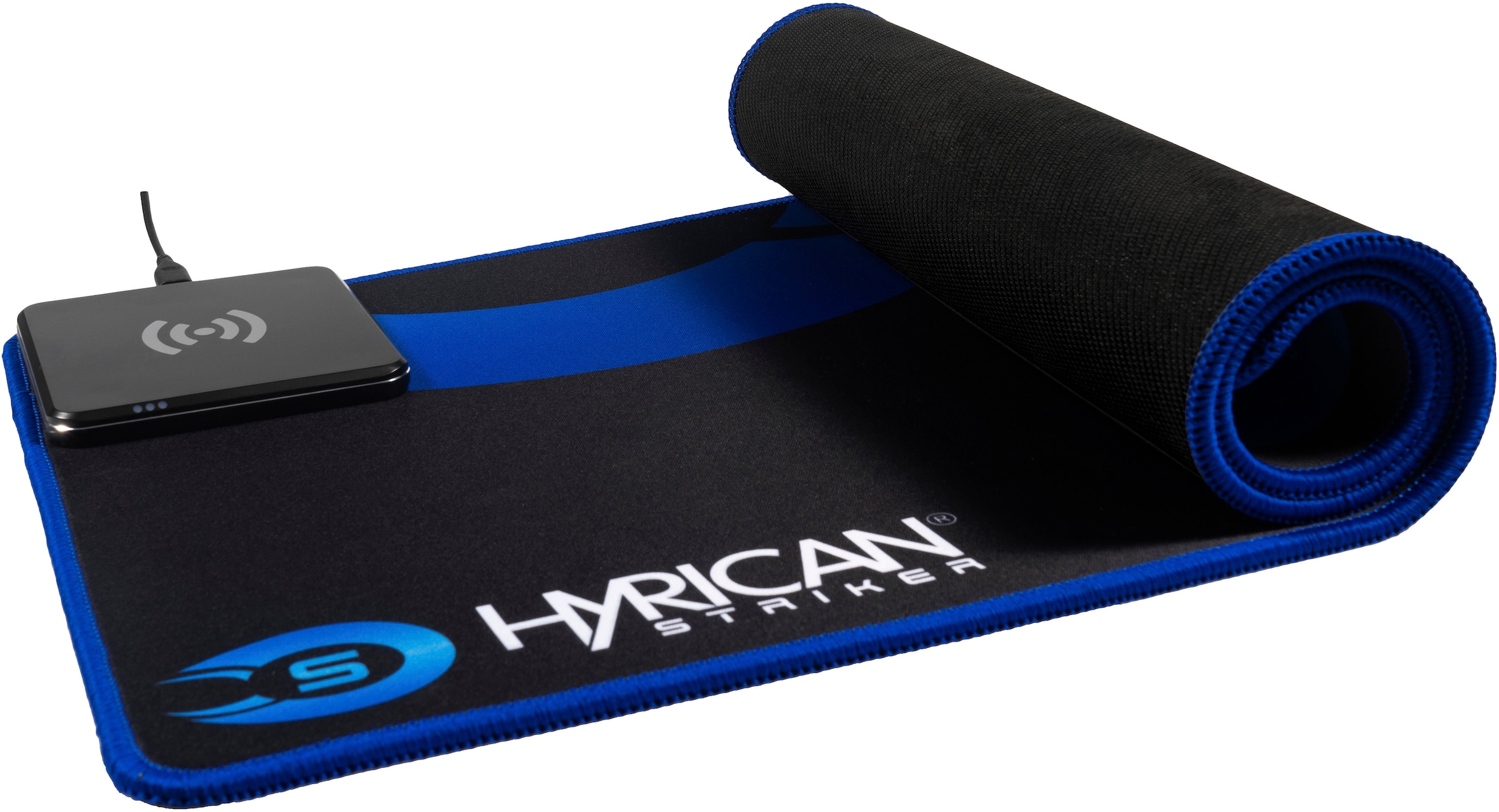 Hyrican Mauspad »Striker Qi Mauspad ST-MP15 inkl. 10W QI-Charger Micro-USB« integriertes kabelloses Ladegerät