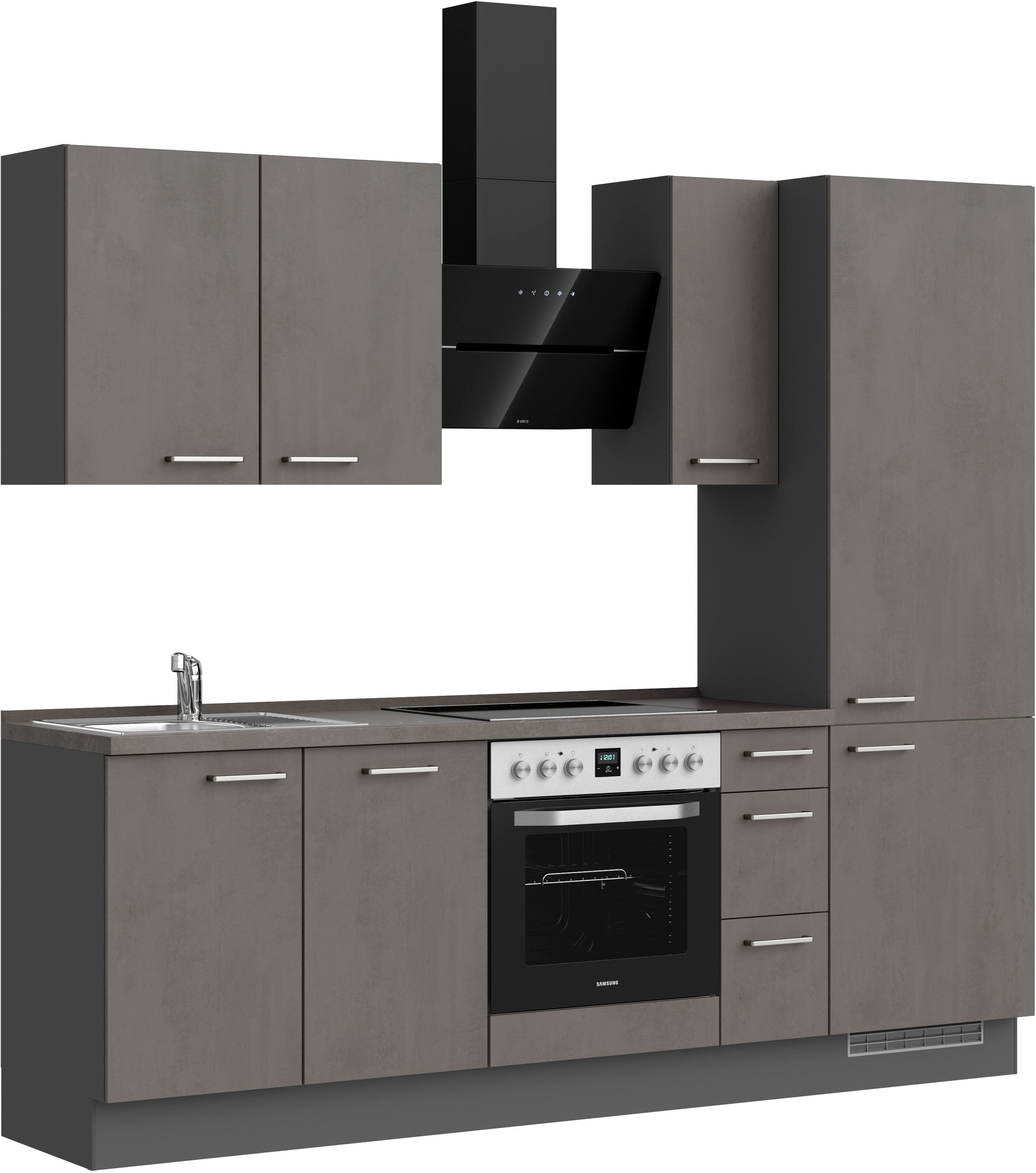 nobilia® Küchenzeile »"Riva II"«, vormontiert, Ausrichtung wählbar, Breite 240 cm, wahlw. mit E-Geräten