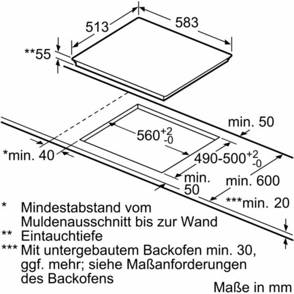 SIEMENS Induktions-Kochfeld von SCHOTT CERAN®, EH645BEB1E