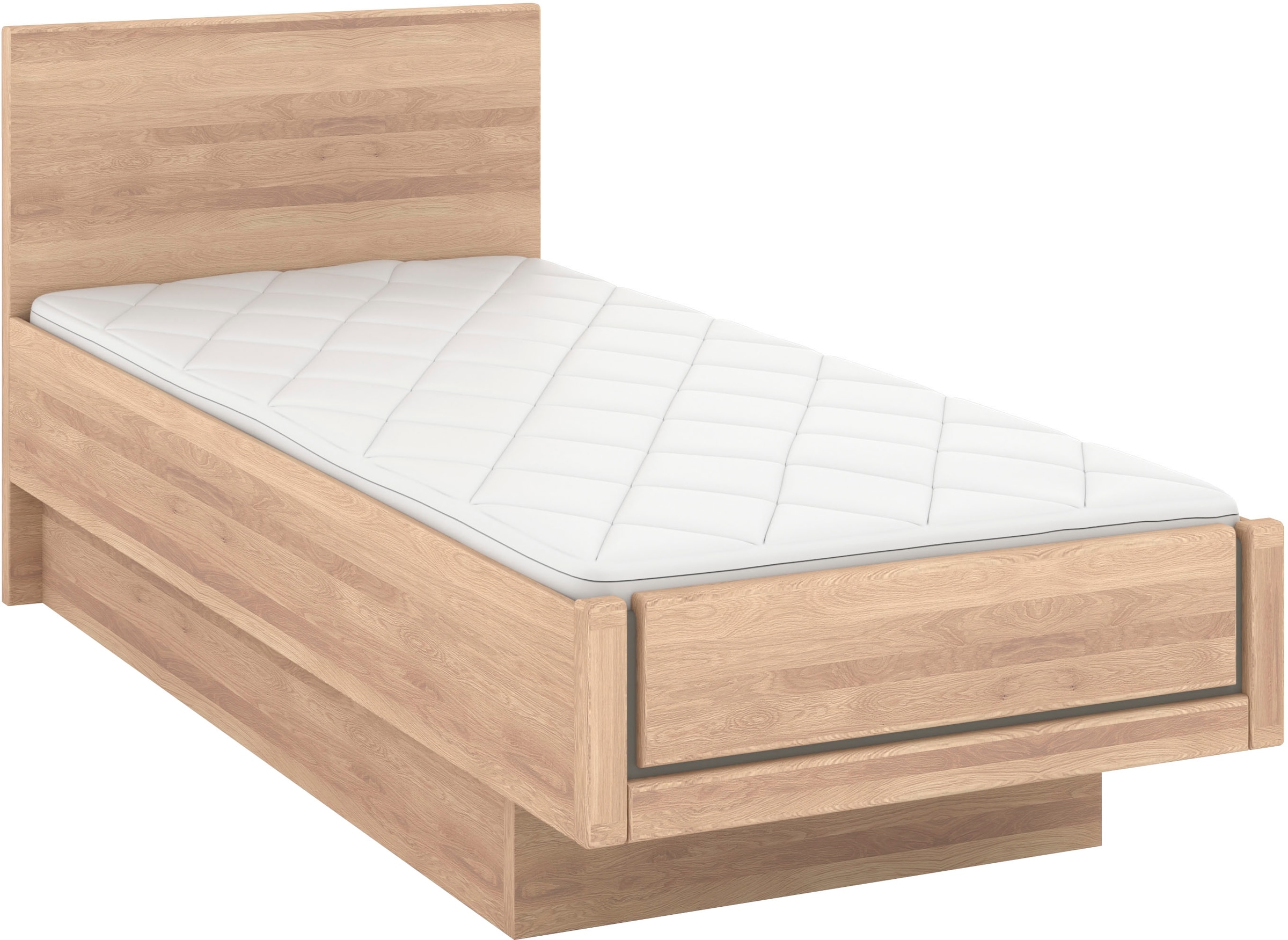 Musterring Holzbett »Sorrent, Bettgestell, Bettrahmen, teilmassiv Eiche«, (MADE IN GERMANY), Eiche teilmassiv, Liegehöhenverstellung, in schwebender Optik