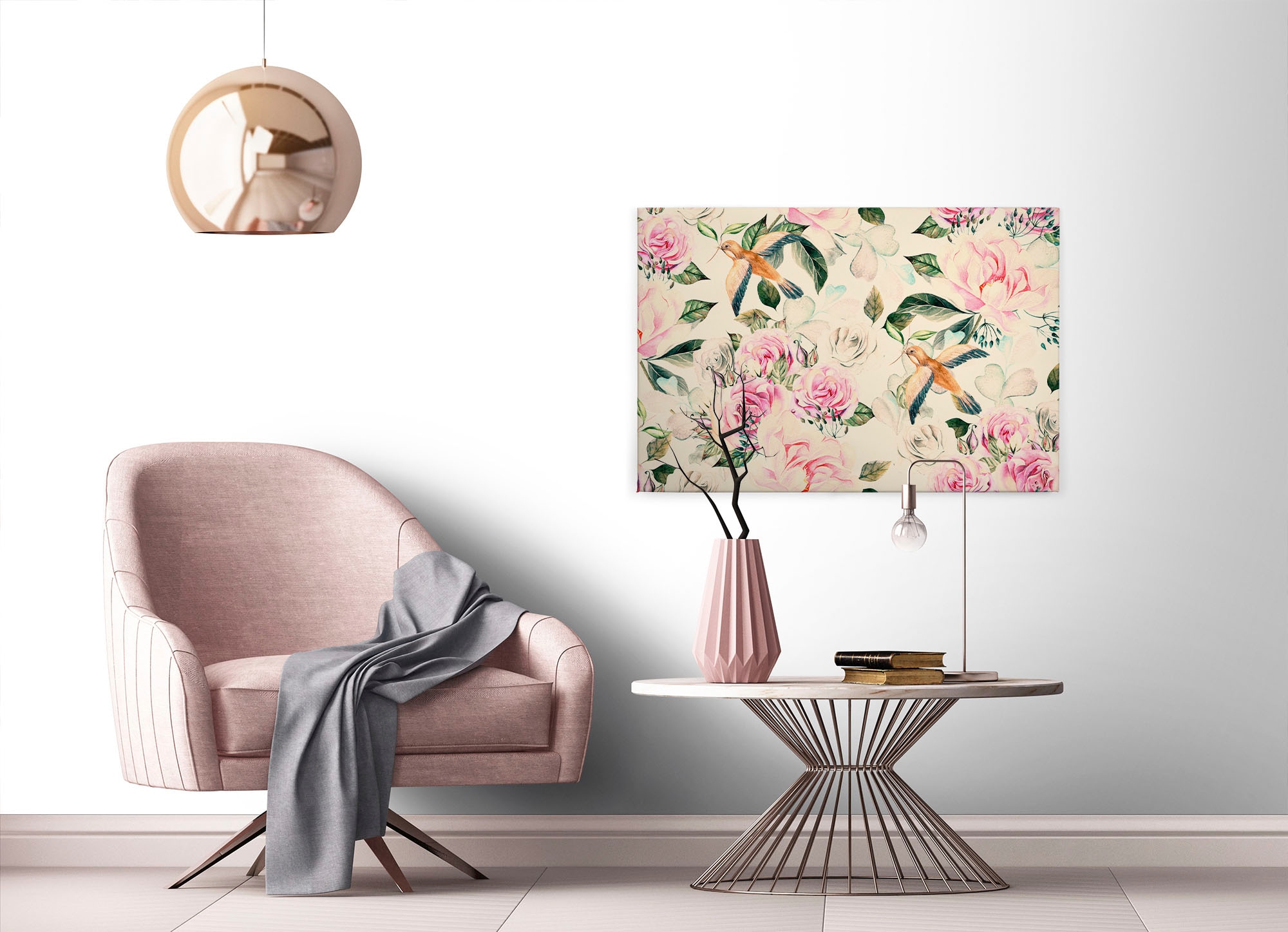 A.S. Création Leinwandbild »Paradise«, Kunst-Blumen-Kinder, (1 St.), Landhaus Keilrahmen Blumen Rosen Blümchen Leinwand-Bild Wohnzimmer