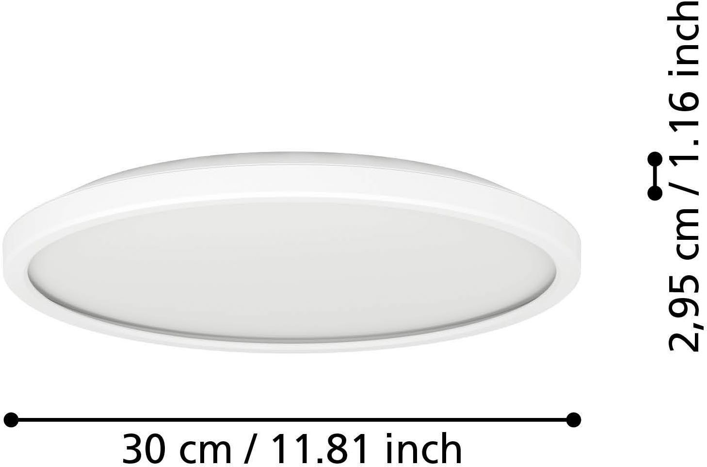 EGLO Deckenleuchte »Rovito-Z Deckenlampe, ZigBee 3.0, Kunststoff, Badezimmerlampe, IP44« LED-Modul 1 Stk. Kaltweiß | RGB Wand-/Deckenleuchte - H3 x Ø30 cm - weiß - 13,9W inkl.