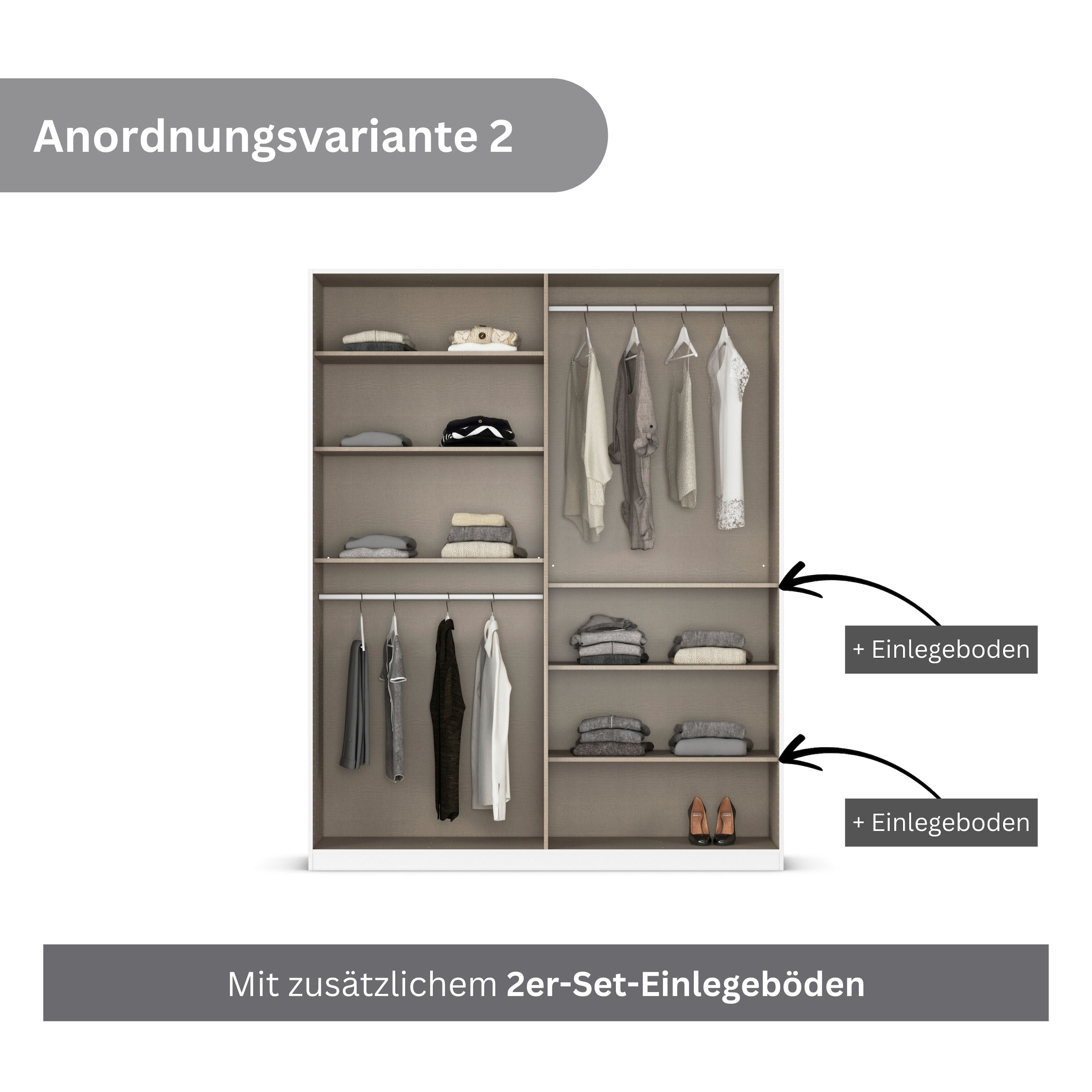 rauch Drehtürenschrank »Kleiderschrank Schrank Garderobe AGORDO TOPSELLER Schlafzimmer«, (in zwei Griff-Farben mit Dekor- oder Hochglanzfront), durchdachte Innenausstattung, in 6 Breiten und 2 Höhen MADE IN GERMANY