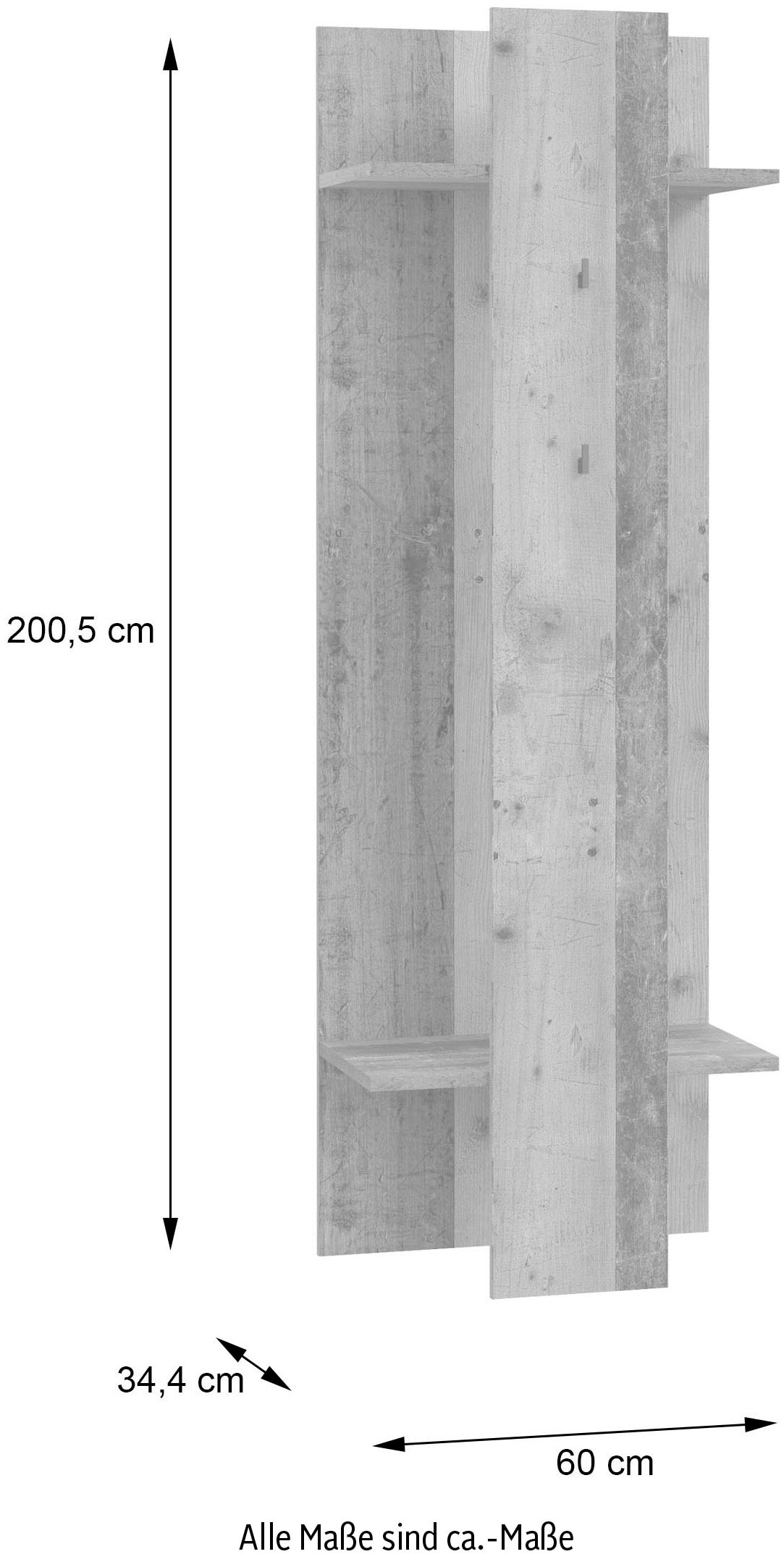 FORTE Garderobenpaneel »Clif«, (4 St.), Breite ca. 60 cm