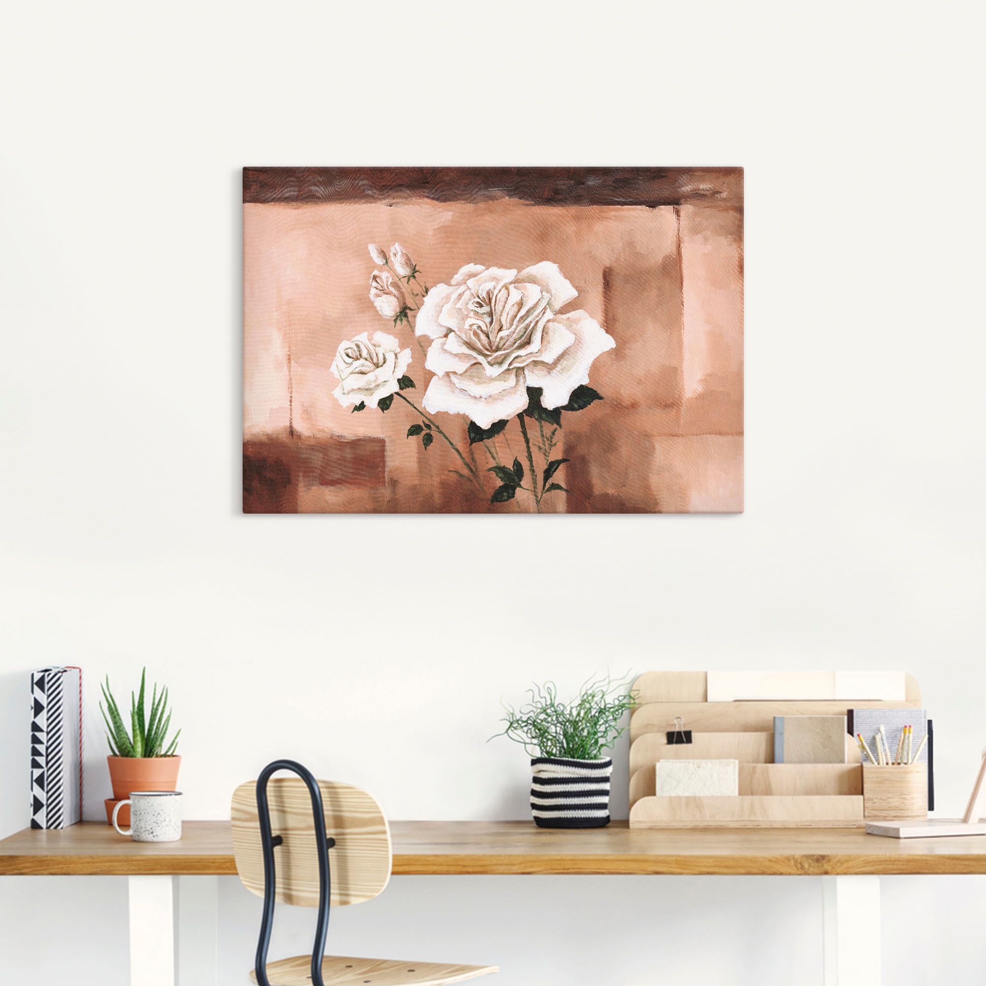 Artland Leinwandbild »Rosen«, Blumen, (1 St.), auf Keilrahmen gespannt