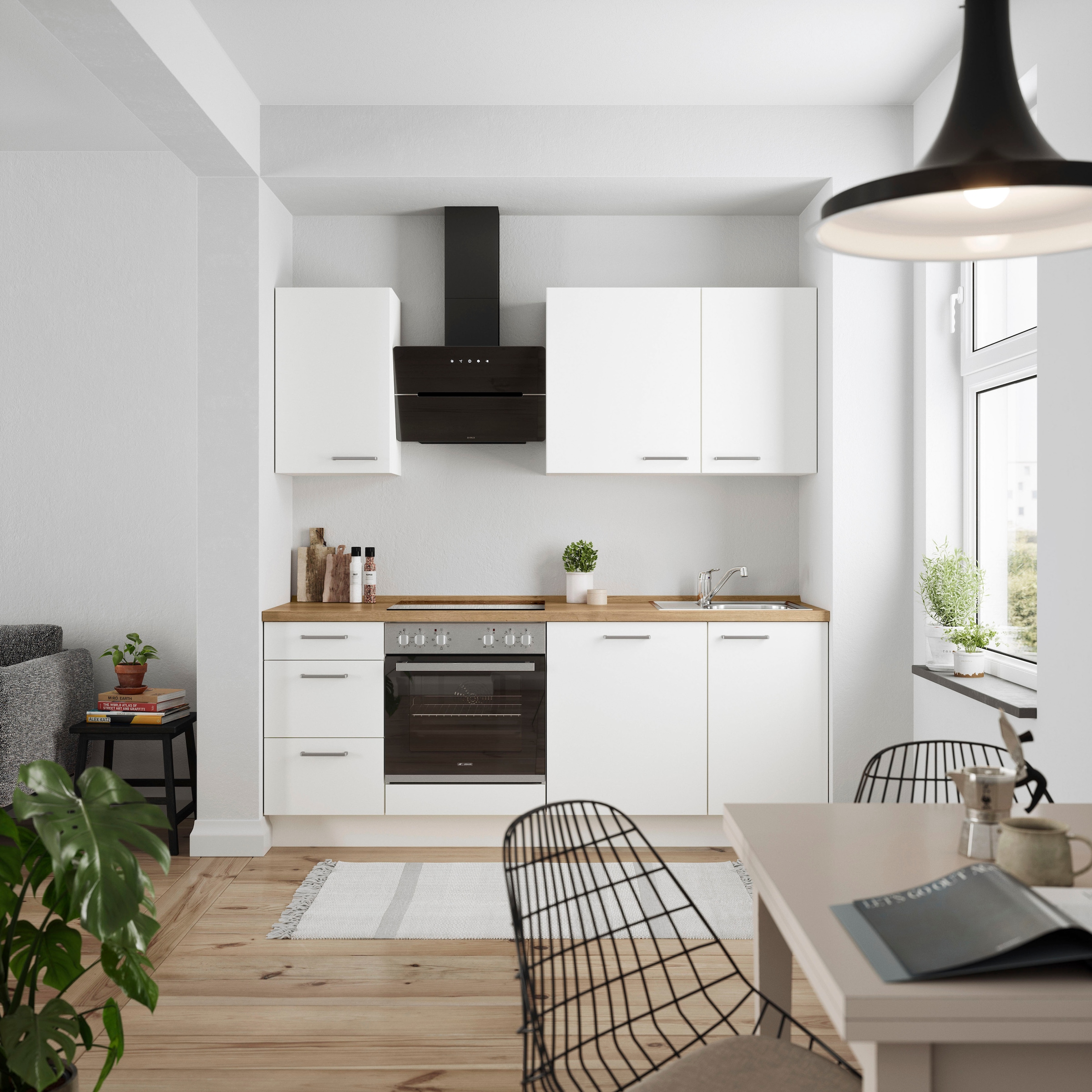 nobilia® Küchenzeile »"Touch II"«, vormontiert, Ausrichtung wählbar, Breite 210 cm, wahlw. mit E-Geräten