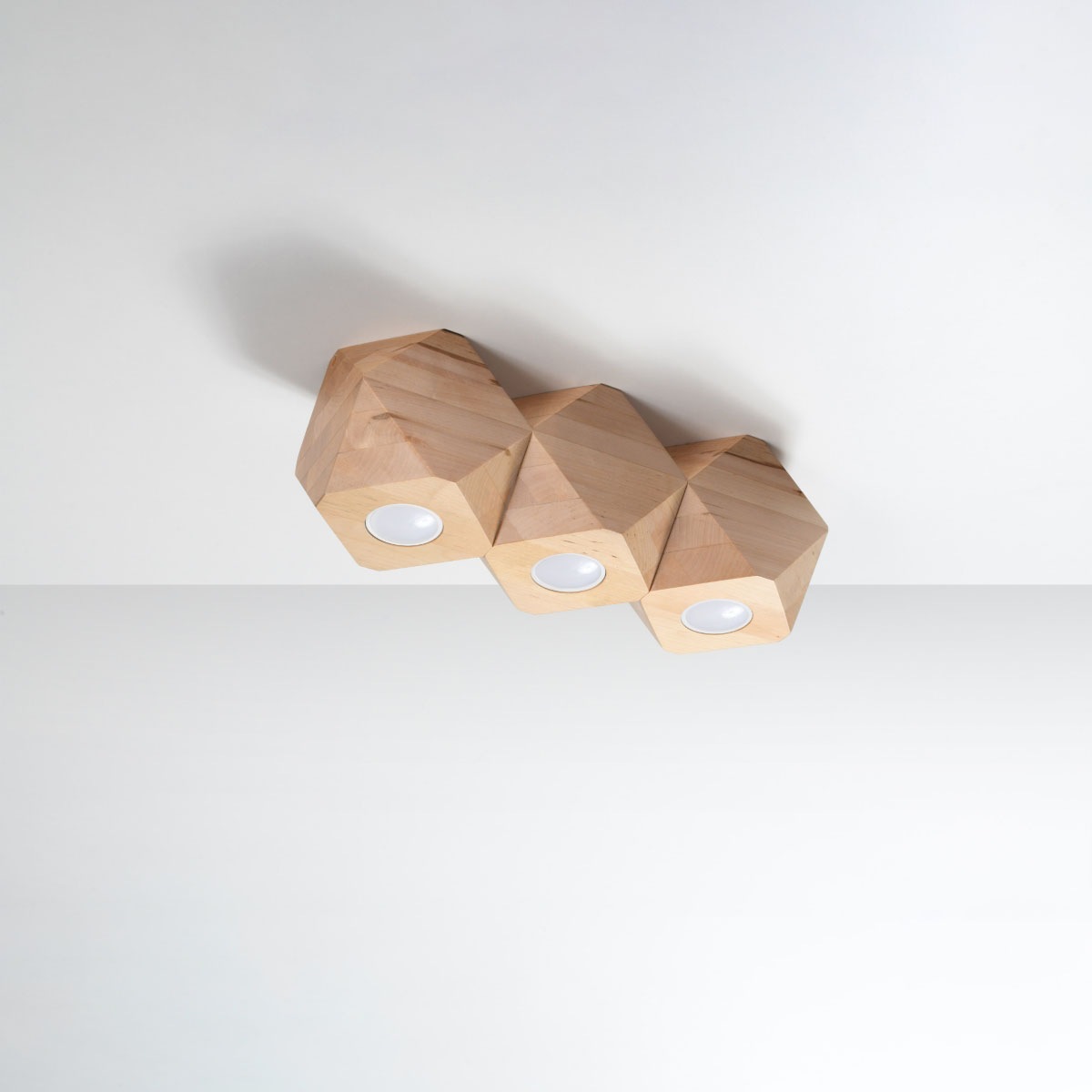 SOLLUX lighting Deckenleuchte »WOODY«, 3 flammig, Leuchtmittel GU10   ohne günstig online kaufen
