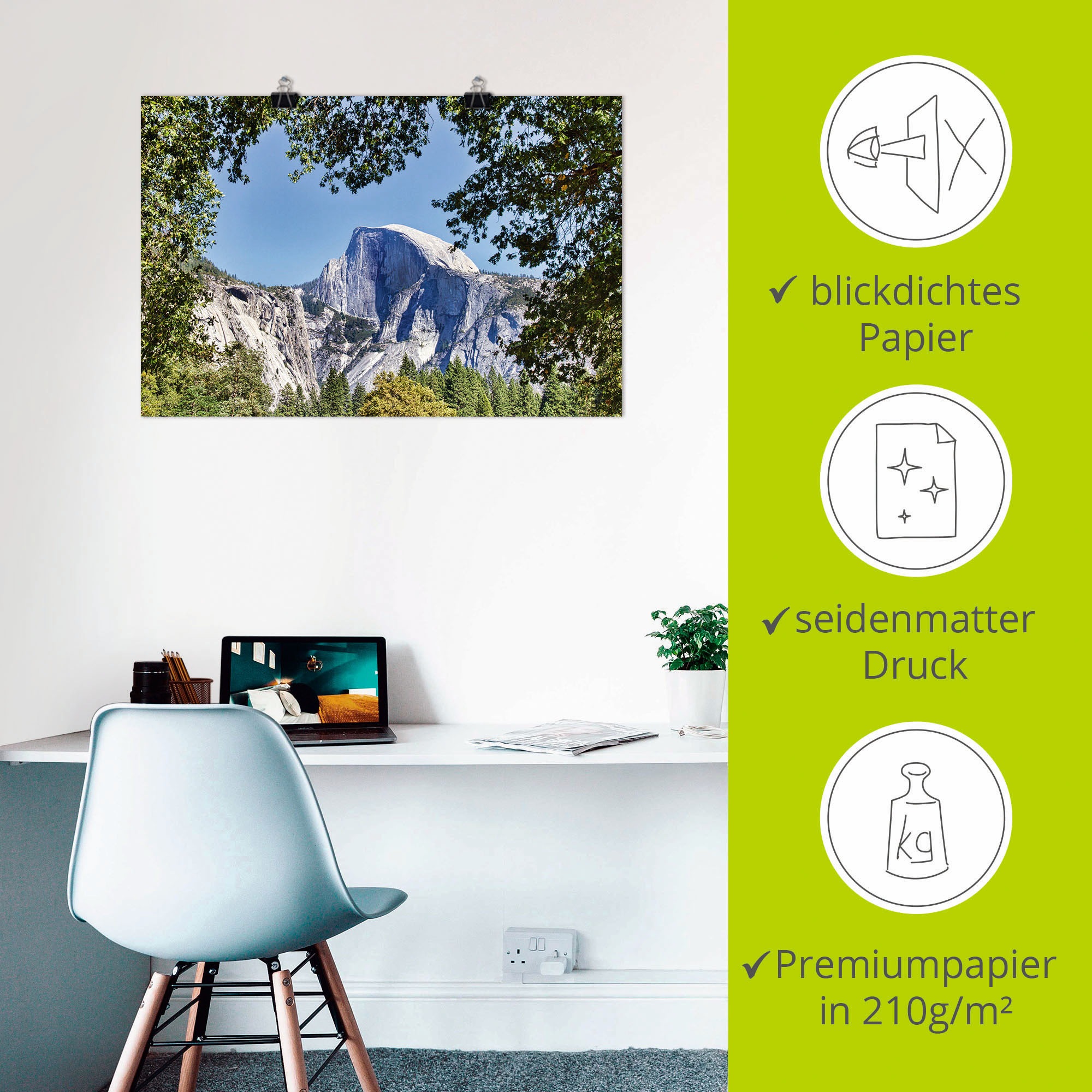 Artland Wandbild »YOSEMITE VALLEY Half Dome«, Bilder von Amerika, (1 St.), als Alubild, Leinwandbild, Wandaufkleber oder Poster in versch. Größen