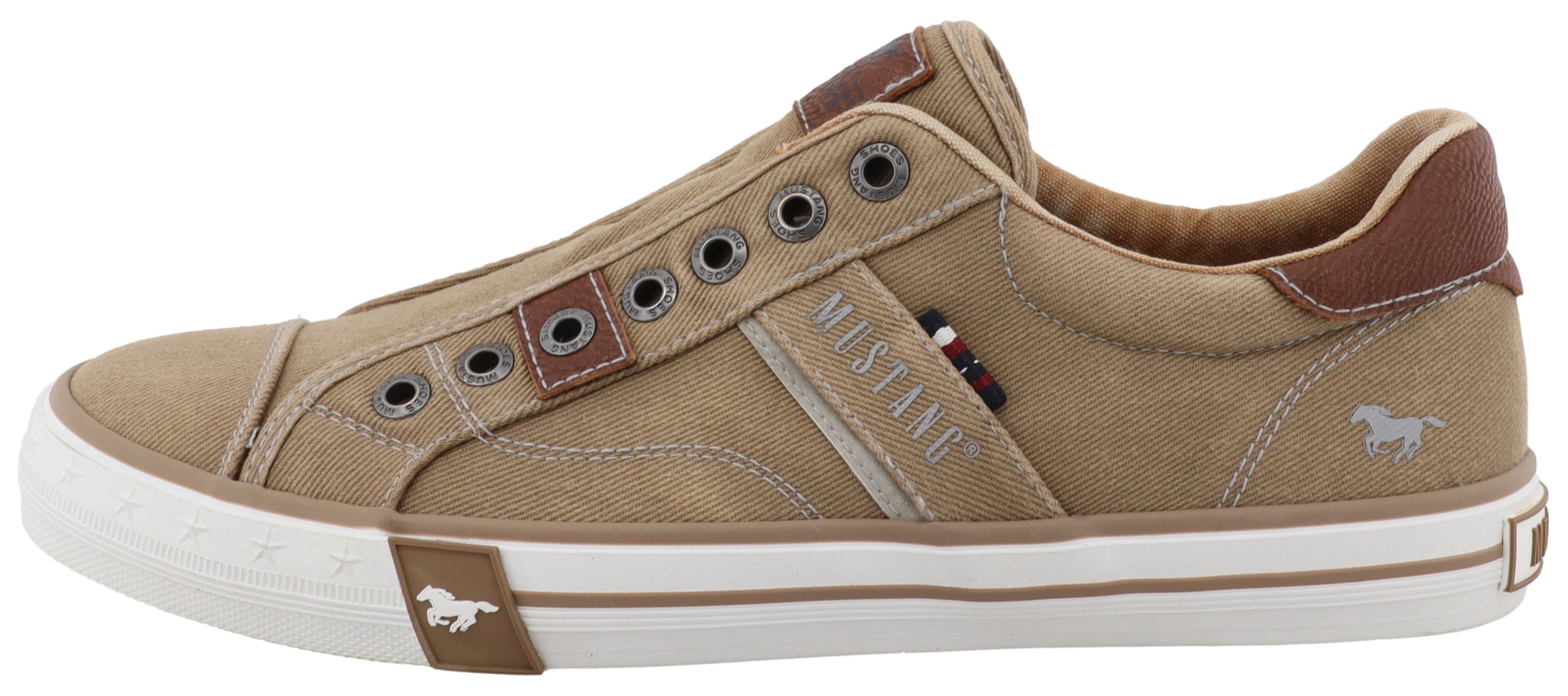 Mustang Shoes Slip-On Sneaker »Calogero«  Slipper, Freizeitschuh, Halbschuh mit Kontrastnähten