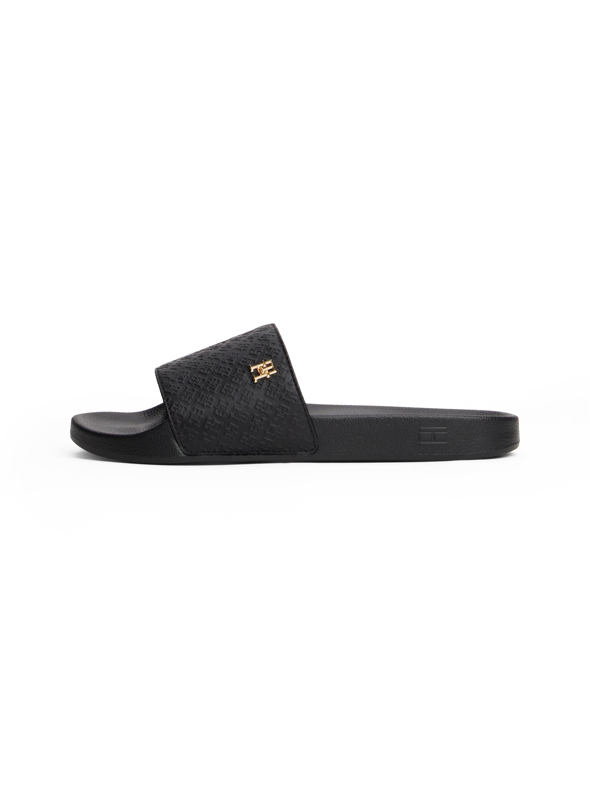 Tommy Hilfiger Pantolette »TH MONOGRAM POOLSIDE«, Bequemschuh, Sommerschuh, Schlupfschuh mit TH-Schmuckelement