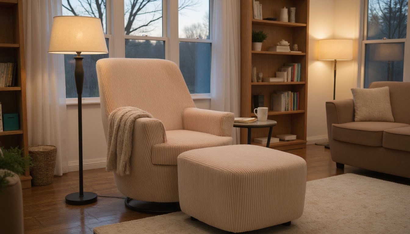 INOSIGN Drehsessel »HETTY, Drehsessel mit Wippfunktion und Hocker; Lesesessel, Armsessel«, (Set, 2 St.), mit Dreh/Wippfunktion, mit Federkern, in Cord und Microfaser