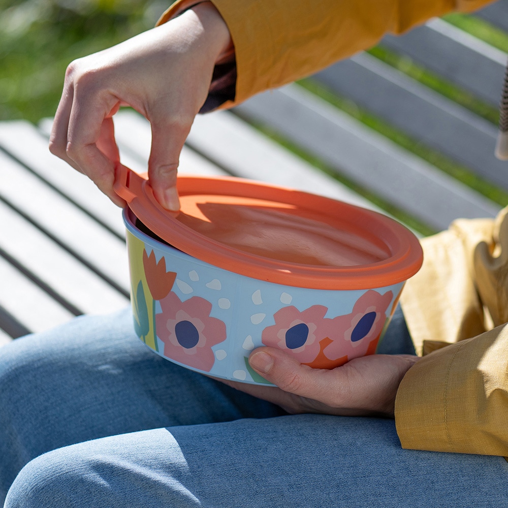 KOZIOL Aufbewahrungsschüssel »NORA BOX 1,3l BLOOMS Schale 1,3l mit Deckel« 1 tlg.