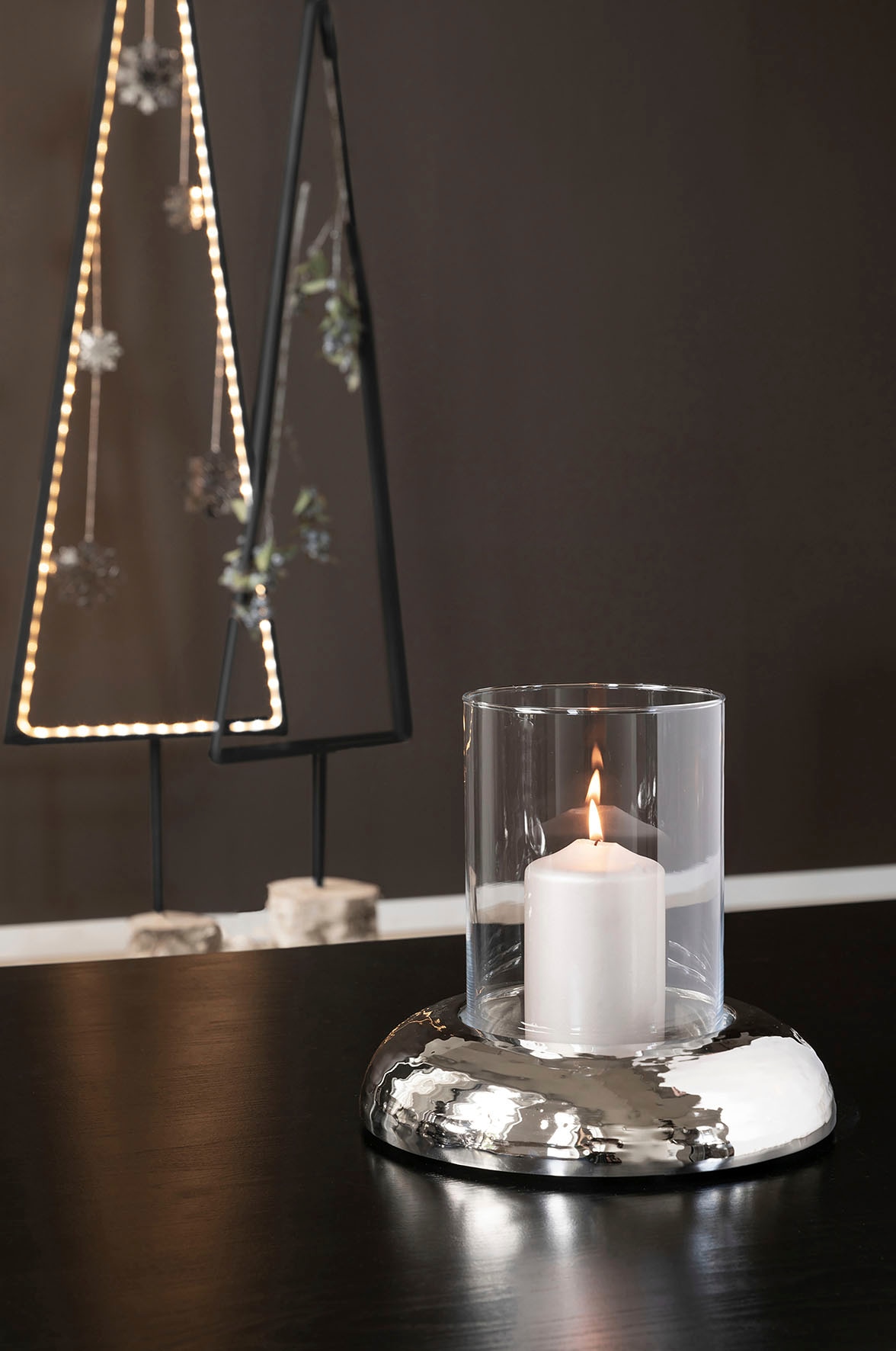 27,5 und cm Höhe Fink (1 Ø vernickelt - Kerzenhalter cm Glas, »ALDO«, online 24 St.), kaufen x aus Windlicht Metall