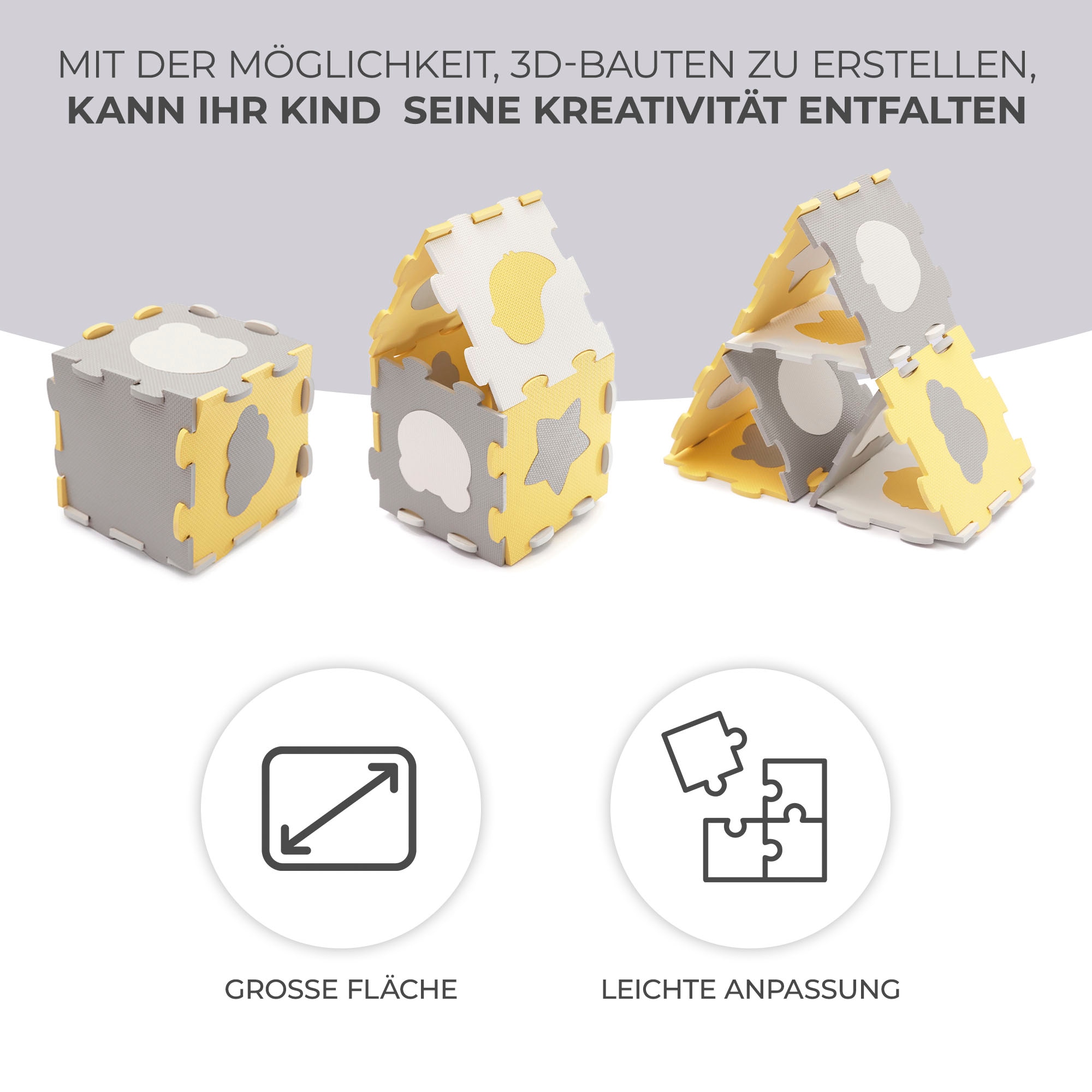 Kinderkraft Spielmatte »Schaumstoff-Puzzlematte LUNO SHAPES«