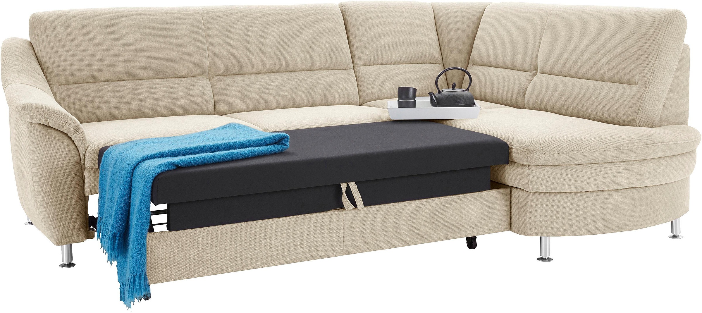 sit&more Ecksofa »Cardoso L-Form«, mit Federkern, wahlweise mit Bettfunktion und Schubkasten
