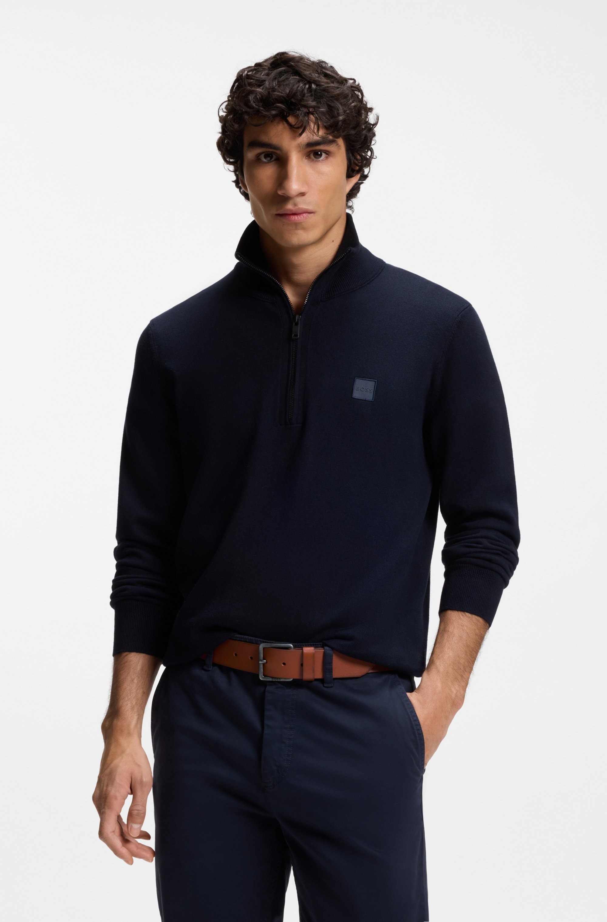 BOSS Ledergürtel »Jeeko_Sz40« mit matter Schließe