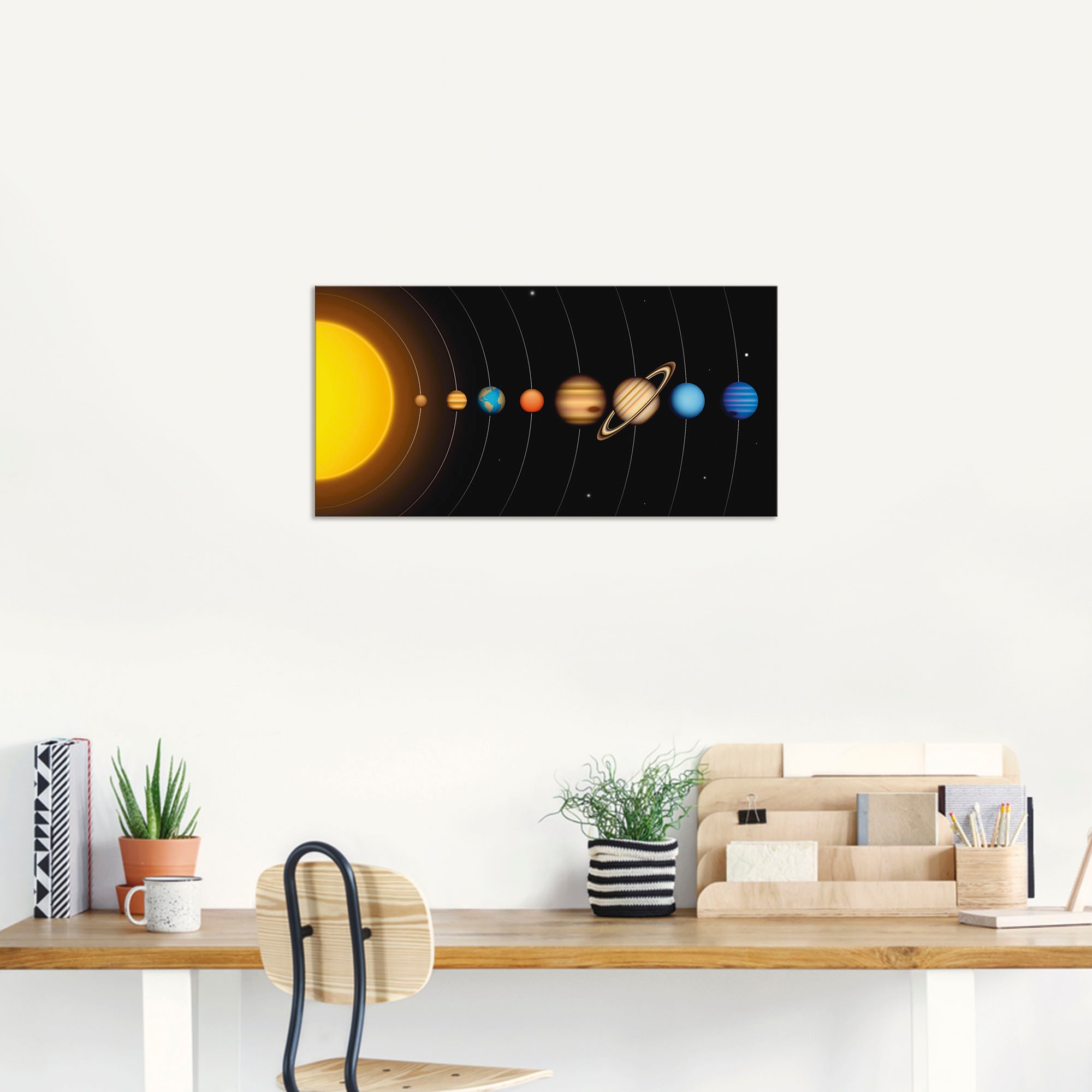 Artland Wandbild »Vector Sonnensystem mit Planeten«, Sonnensystem, (1 St.), als Alubild, Outdoorbild, Leinwandbild, Poster, Wandaufkleber