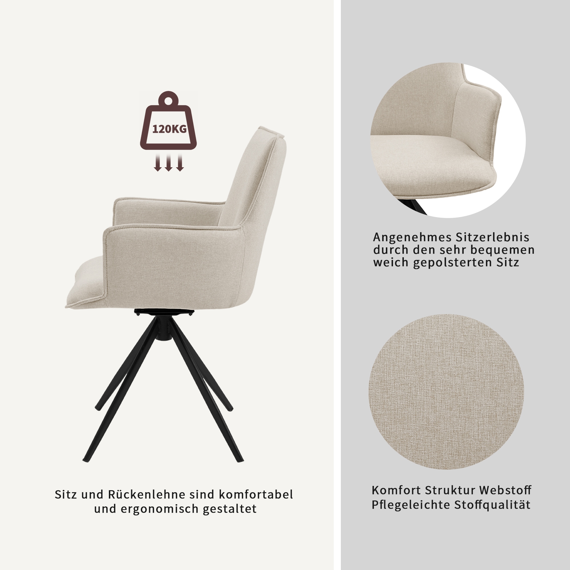 OTTO home Drehstuhl »Amoreve« (Set) 2 Stk.