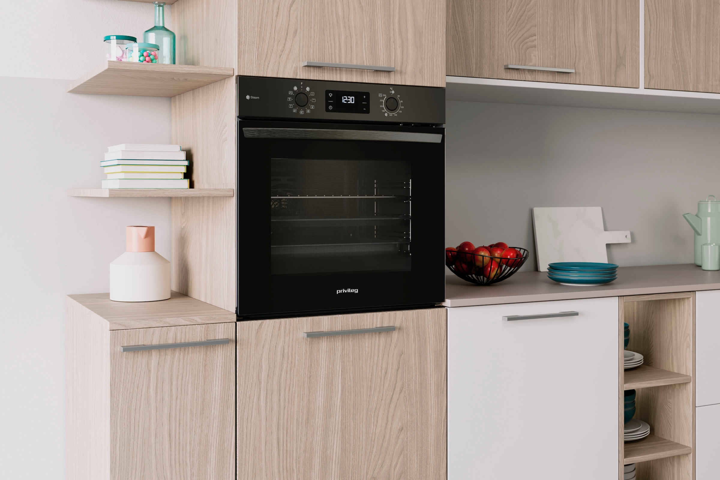 Privileg Einbaubackofen  »PBA2S85HU1K«, mit Teilauszug, Hydrolyse