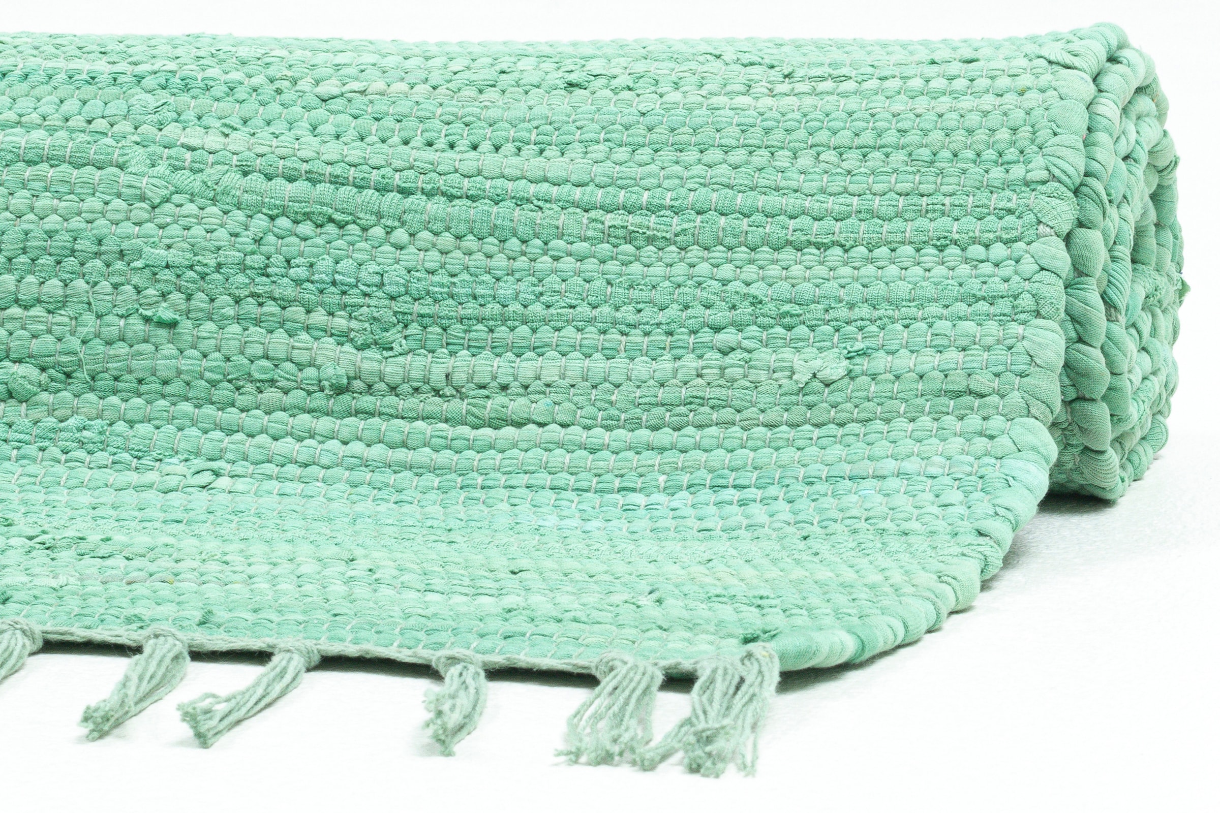 THEKO Teppich »Happy Cotton«, rechteckig, und Teppich, Flachgewebe, mit bequem Baumwolle, handgewebt, Fransen bestellen schnell Handweb reine
