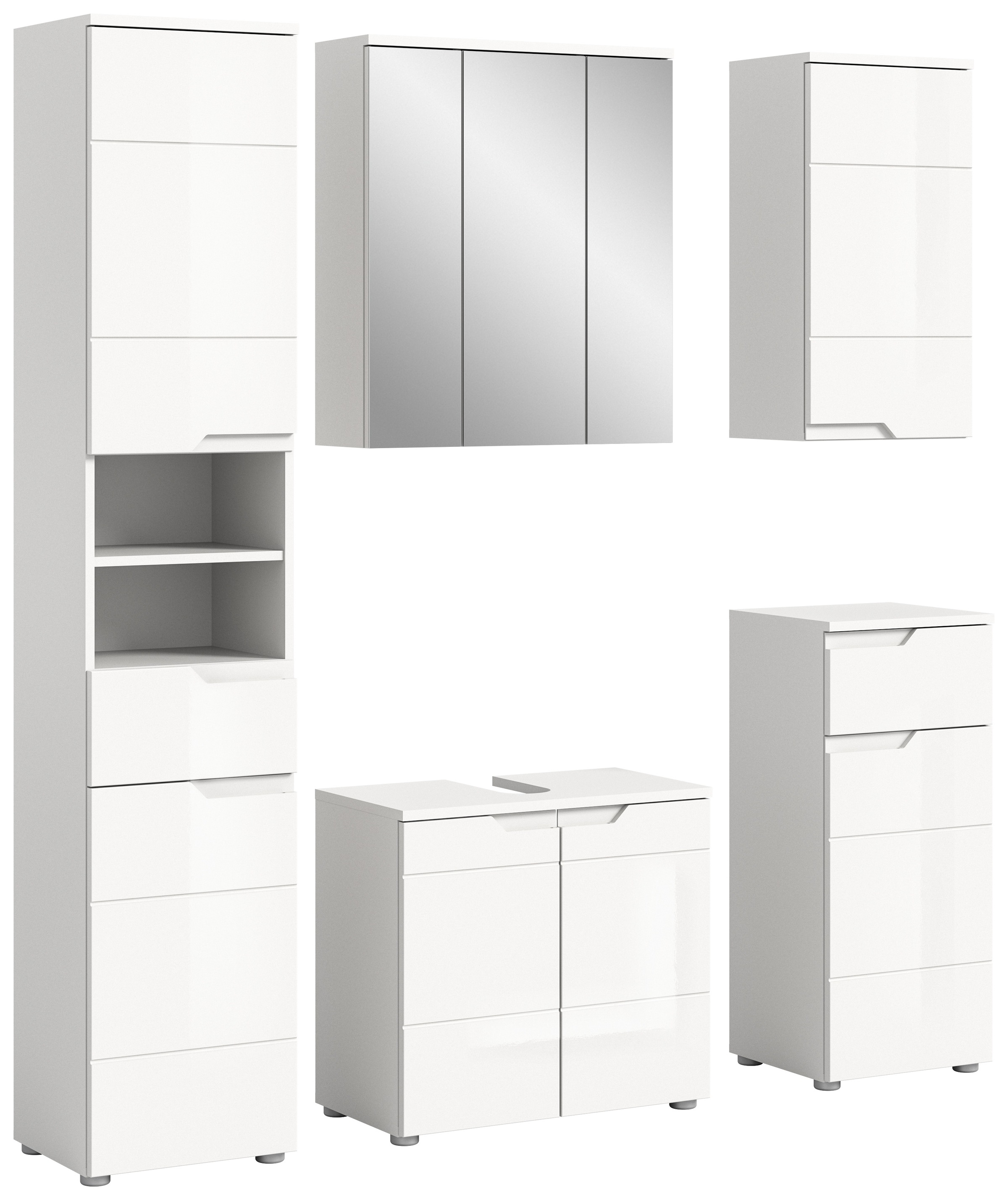 INOSIGN Badmöbel-Set »CAPRI, 5-teilig, mit eingefasster Griffmulde, bestehe günstig online kaufen
