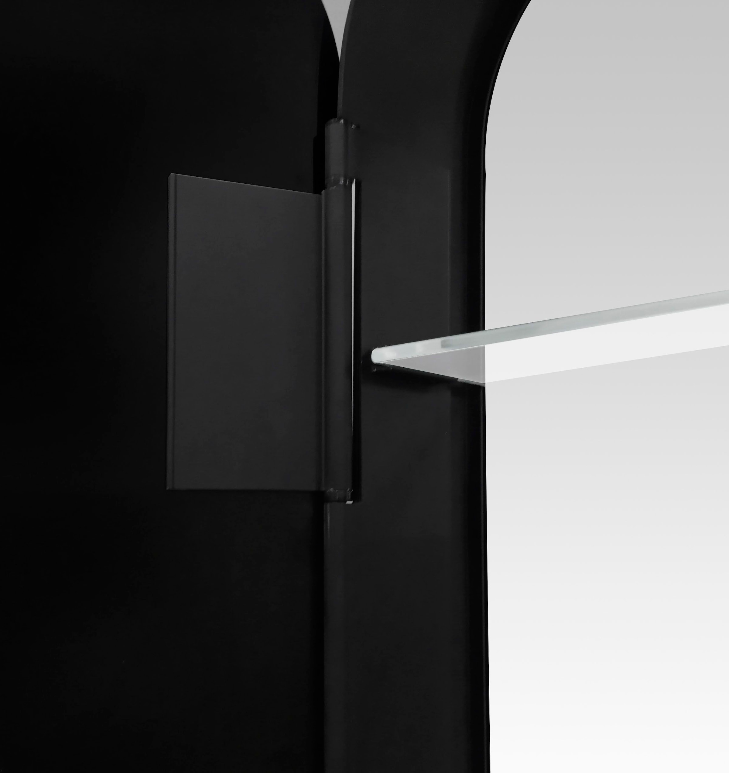 Talos Badezimmerspiegelschrank, oval, BxH: 40x60 cm, aus Alumunium und Echtglas, IP24, schwarz