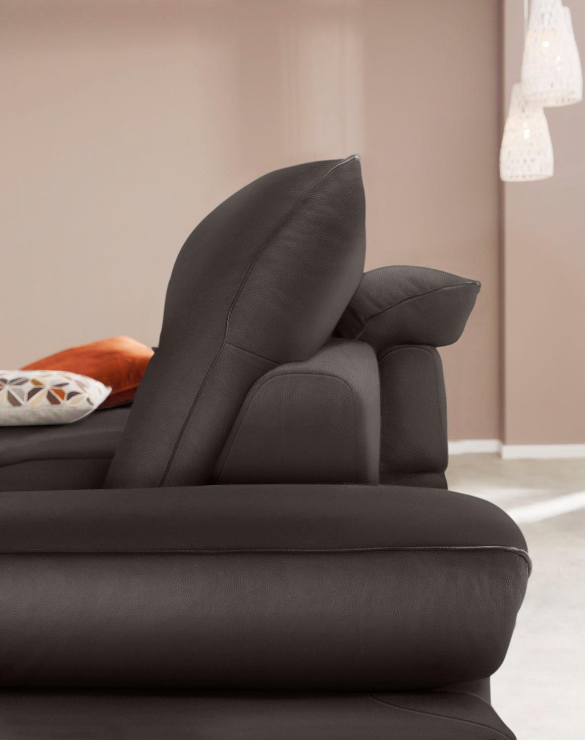 W.SCHILLIG Ecksofa »enjoy&MORE, mit tollem Sitzkomfort, elegant und bequem, L-Form«, mit Sitztiefenverstellung, Füße silber matt, Breite 294 cm