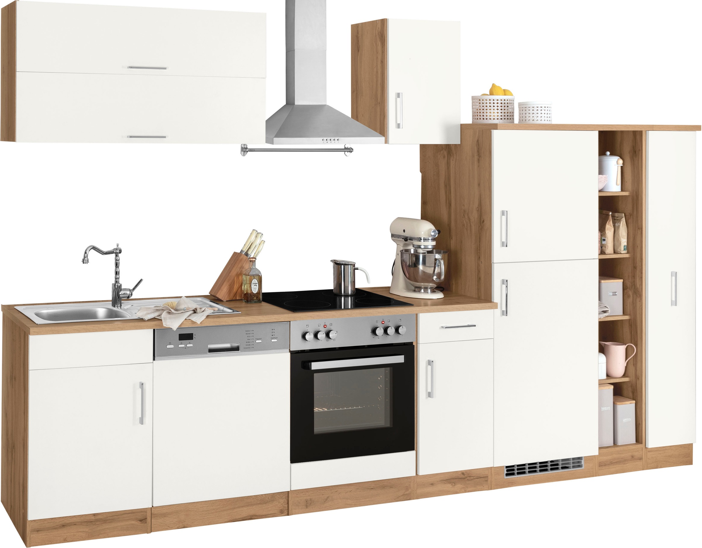 KOCHSTATION Küchenzeile »KS-Colmar«, mit E-Geräten, Breite 330 cm