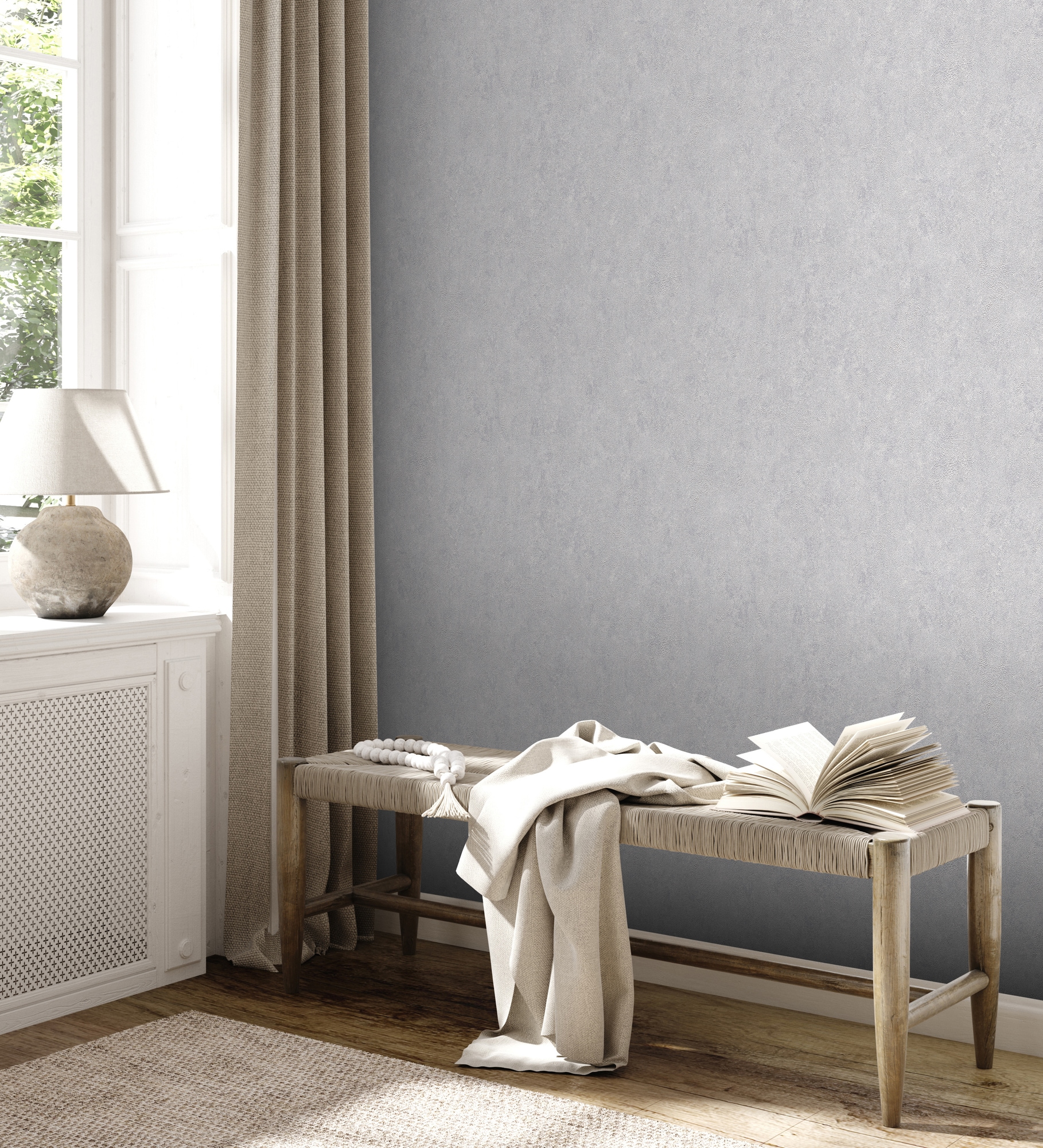 A.S. Création Vliestapete »Strukturtapete Metallic«, glänzend-abstrakt-organisch, Tapete Putzoptik Glatt Tapeten Wohnzimmer Schlafzimmer Küche Flur Büro
