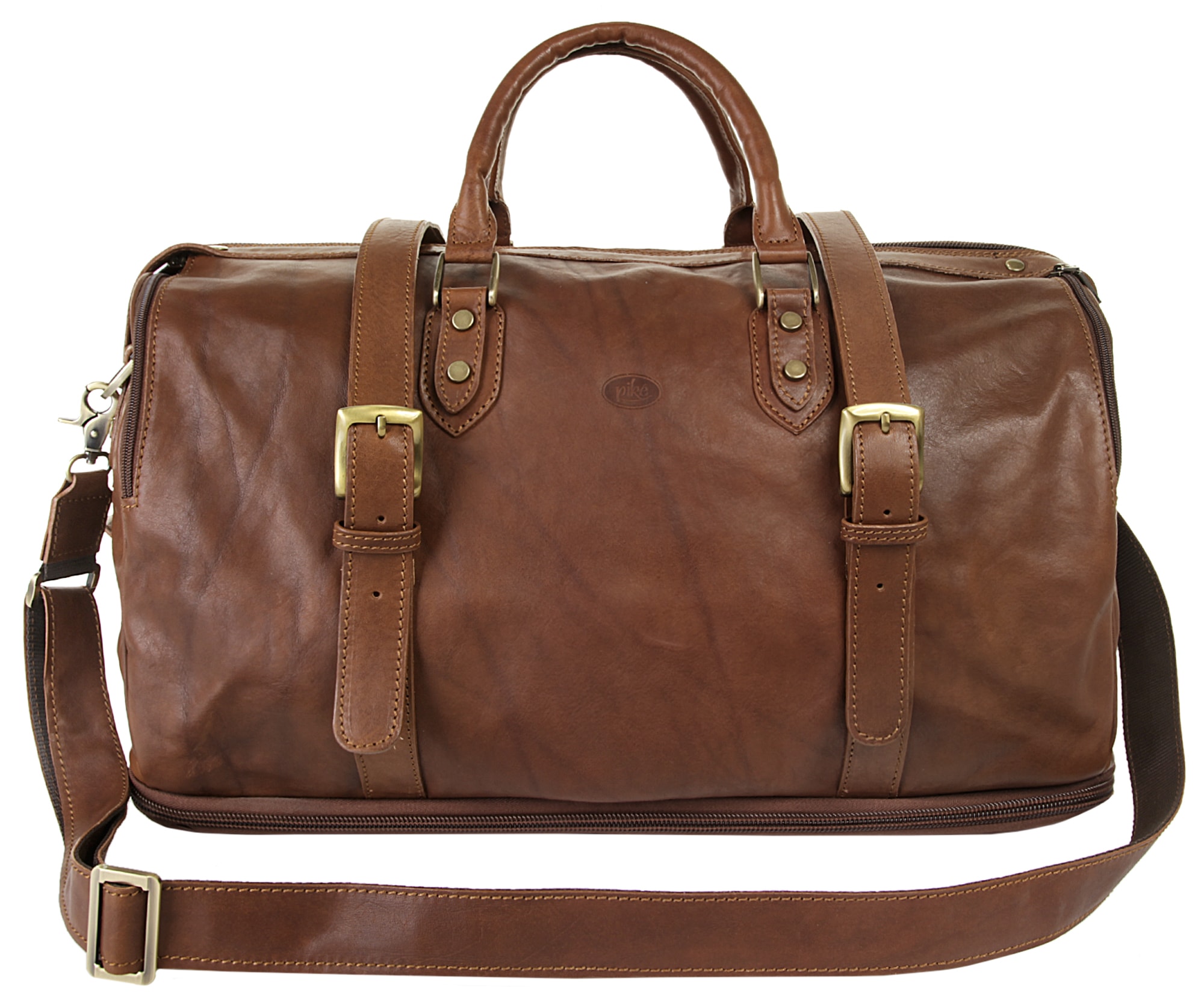 Piké Reisetasche, echt Leder, Made in Italy