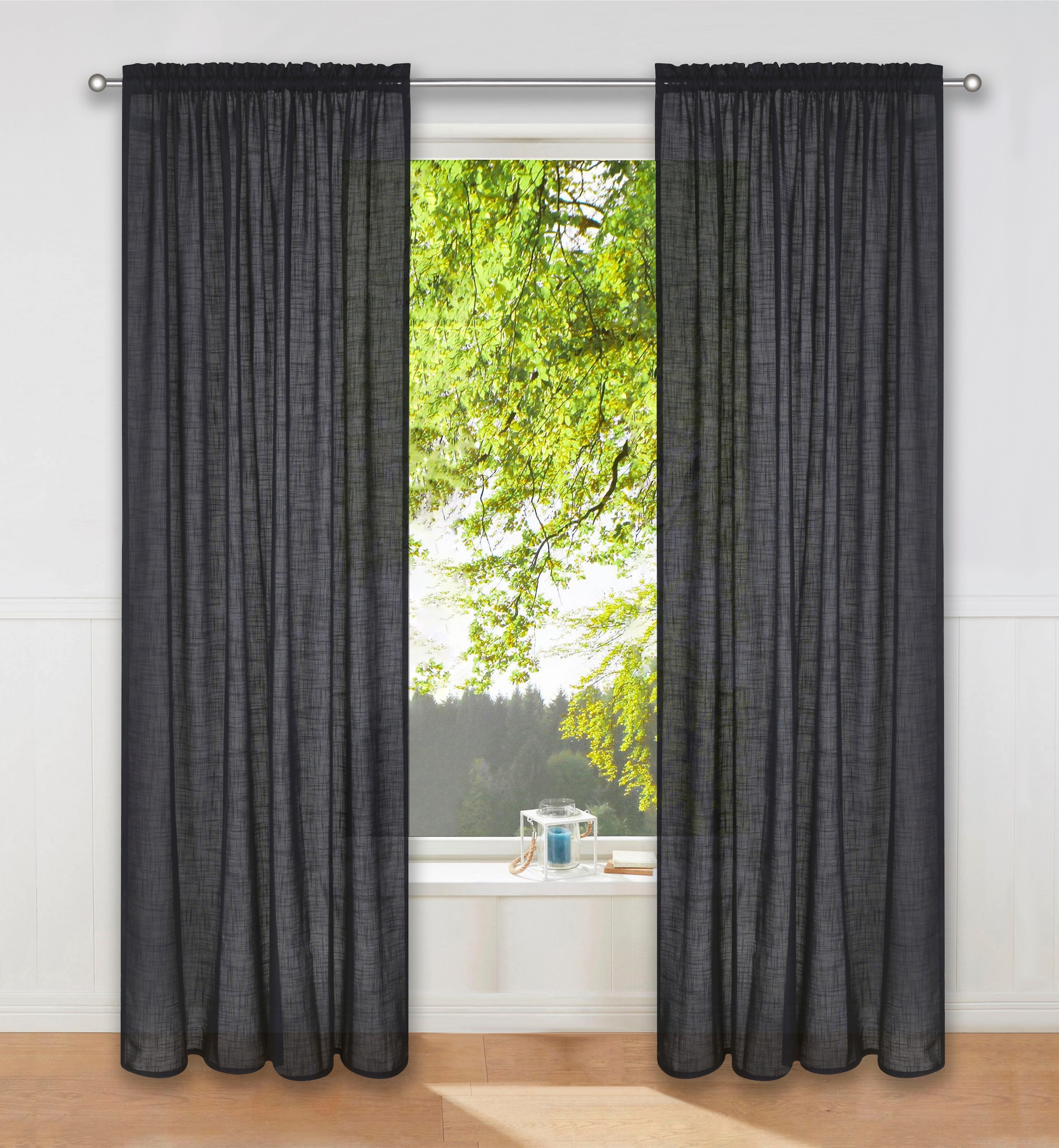 LeGer Home by Lena Gercke Gardine »Marusha« Stangendurchzug 2 Stk. tlg. Leinenoptik, grob gewebt, verschiedene Größen,