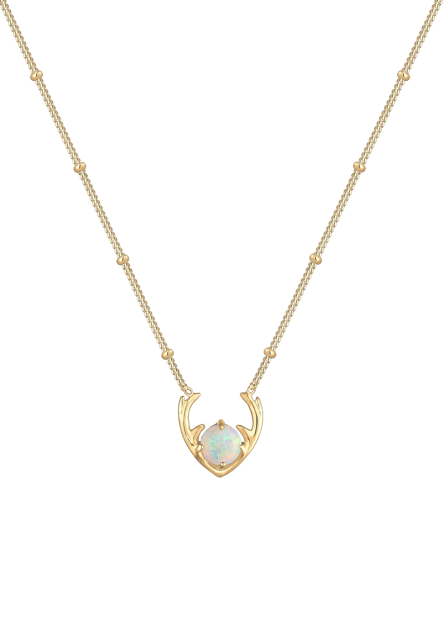 Elli Collierkettchen »Synthetischer Opal Rentier Geweih 925 Silber«