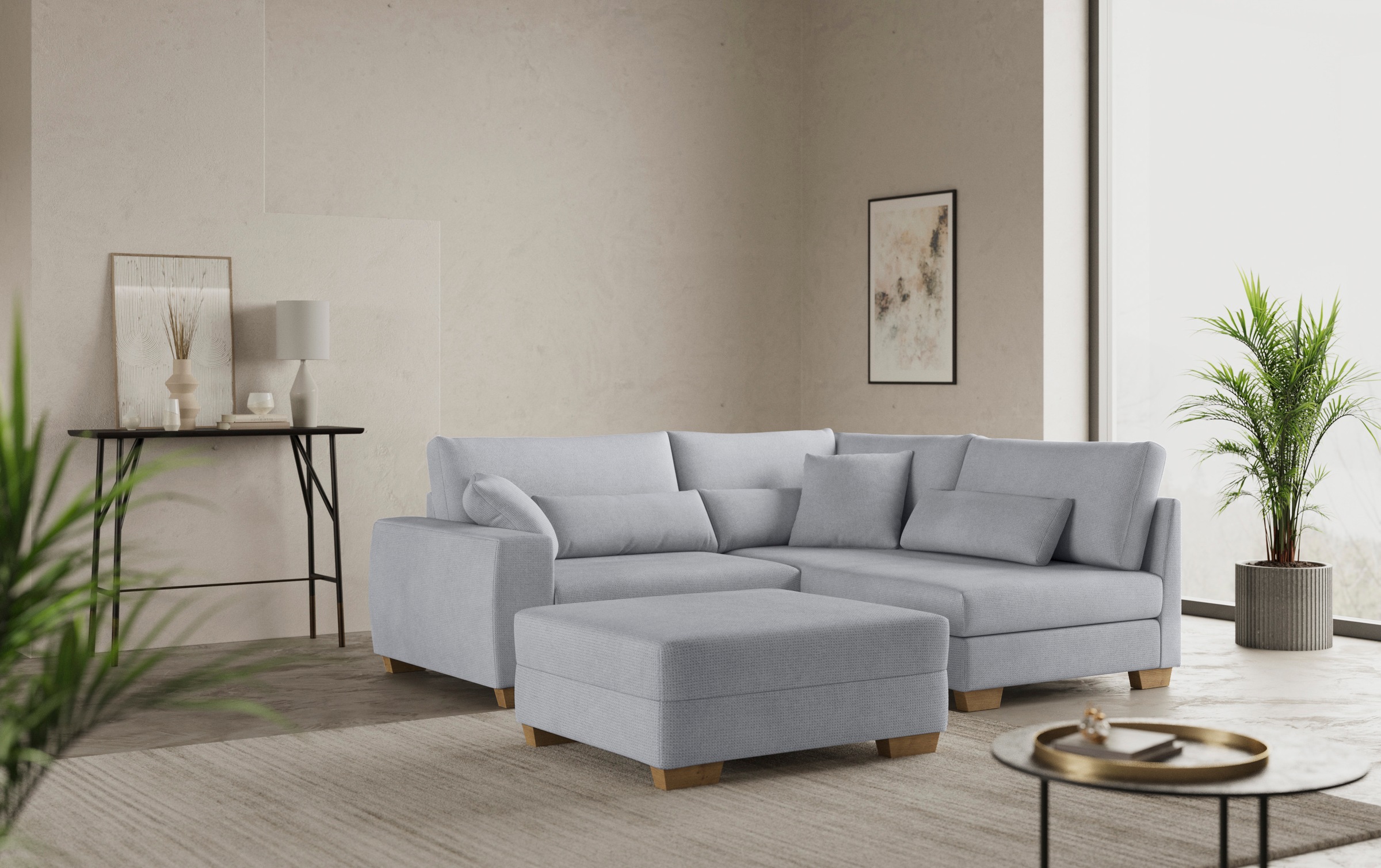 Mr. Couch Hocker »Hilla« Mit DuraSpring-Taschenfederkern, bis 140 kg belast günstig online kaufen