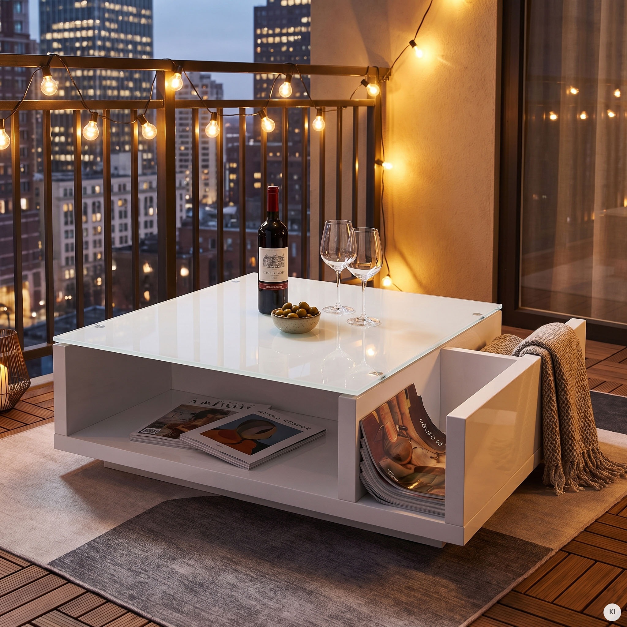 SalesFever Couchtisch »Wohnzimmer-Tisch im skandinavischen Stil« Praktisch mit seitlichem Magazinfach