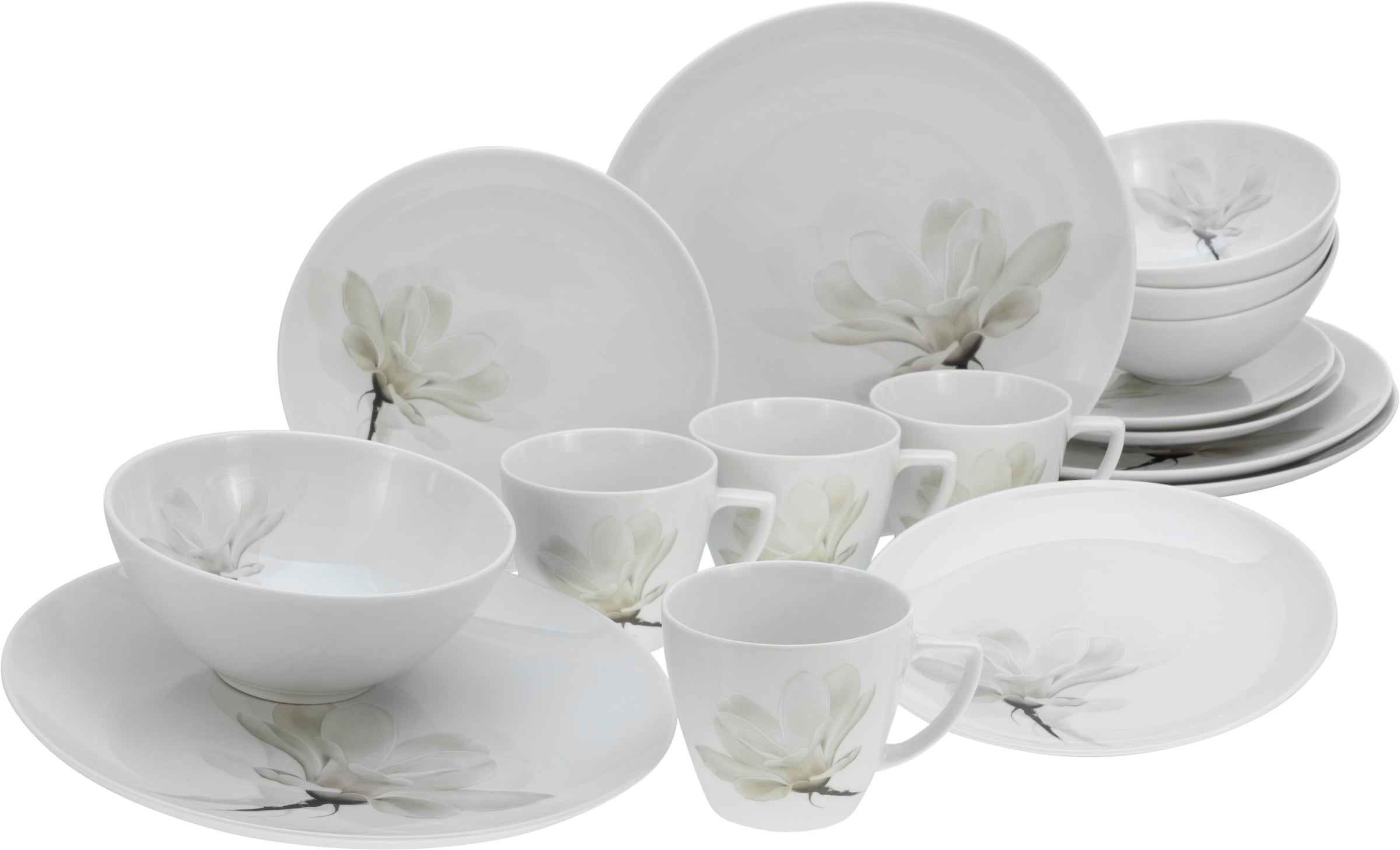 CreaTable Kombiservice »Home Magnolie« Dekor mit Magnolienblüte günstig online kaufen