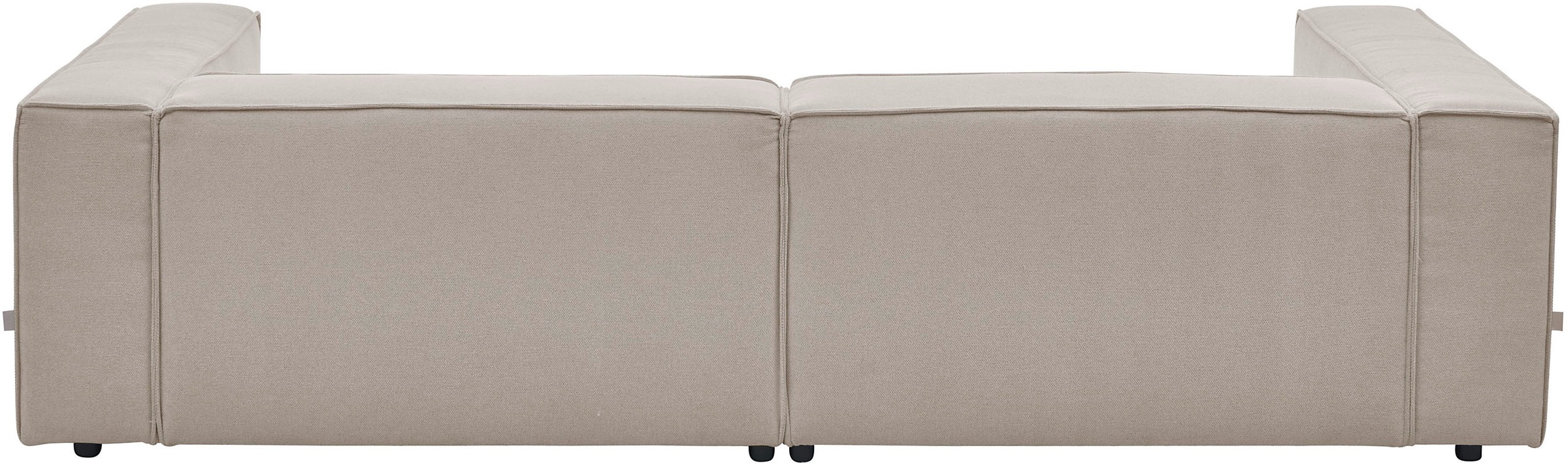 LeGer Home by Lena Gercke 3-Sitzer »PIARA, Couch mit Kedernaht, Sofa in Cord oder Leinenoptik«, schwarze Füße, bequemer Sitzkomfort