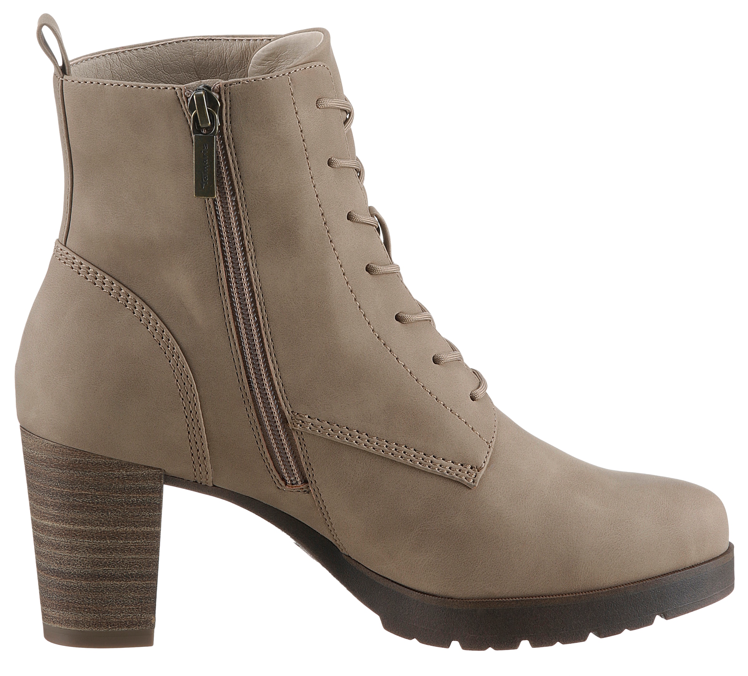 Tamaris Schnürstiefelette, Trichterabsatz, Stiefelette, Businessmode in veganer Verarbeitung