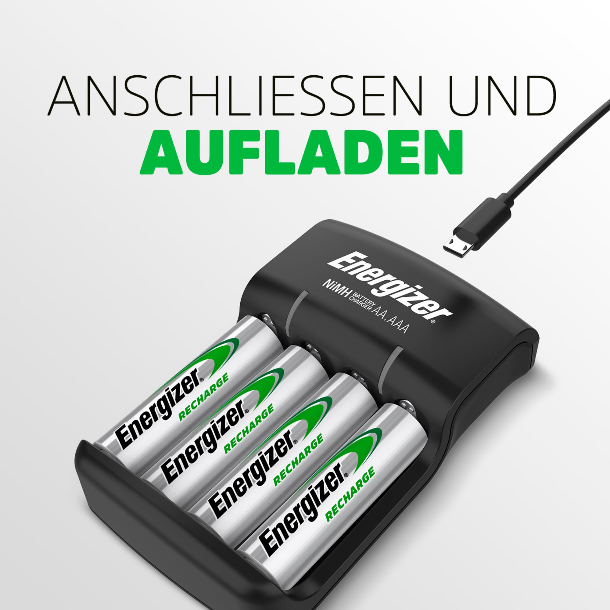 Energizer Batterie-Ladegerät »Base Charger + 4AA 1300 mAh«, 200 mA
