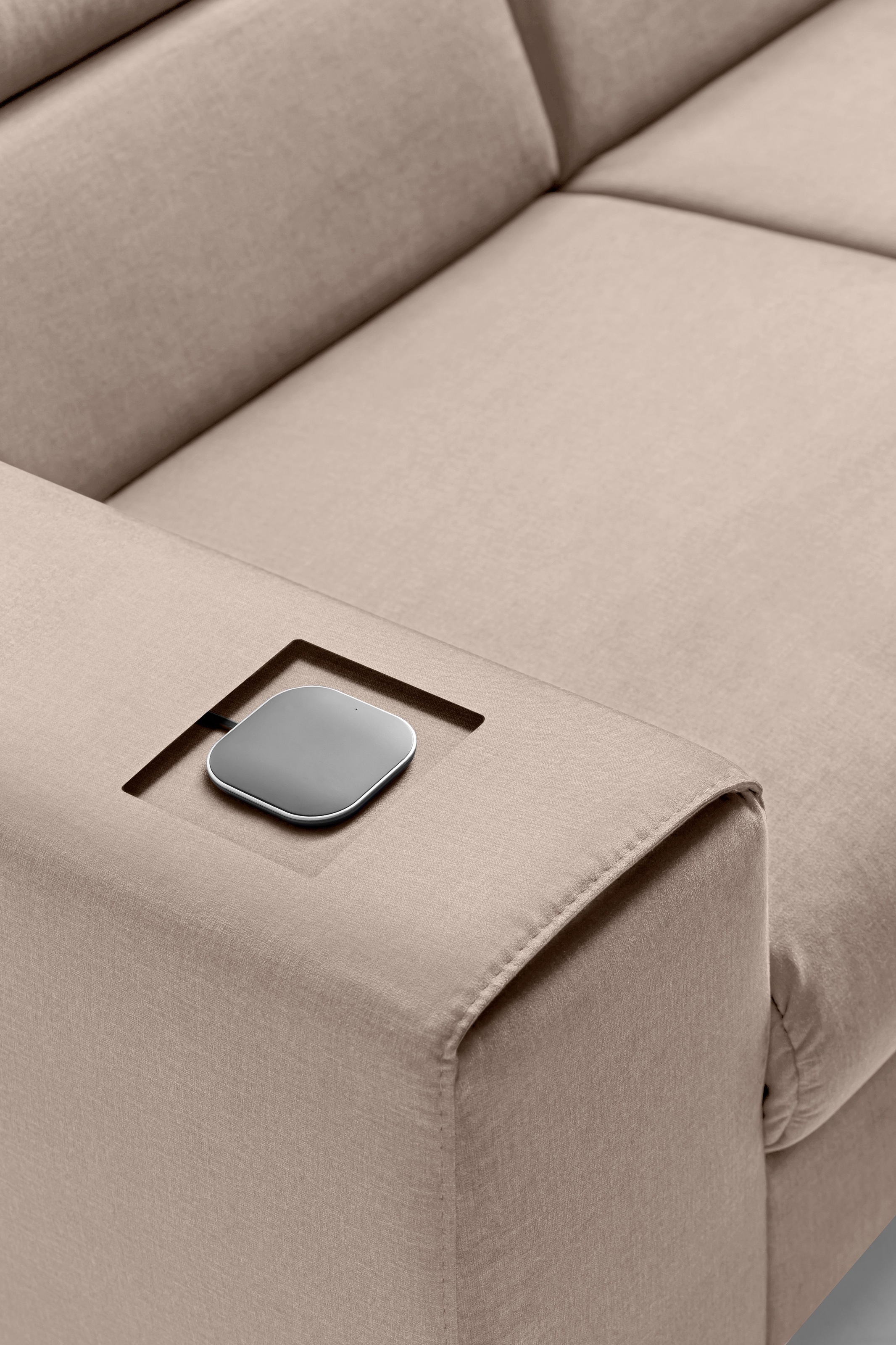 COTTA Polstergarnitur »Morven L-Form«, (Set), Set bestehend aus: Ecksofa mit Kopfteilverstellung & Hocker