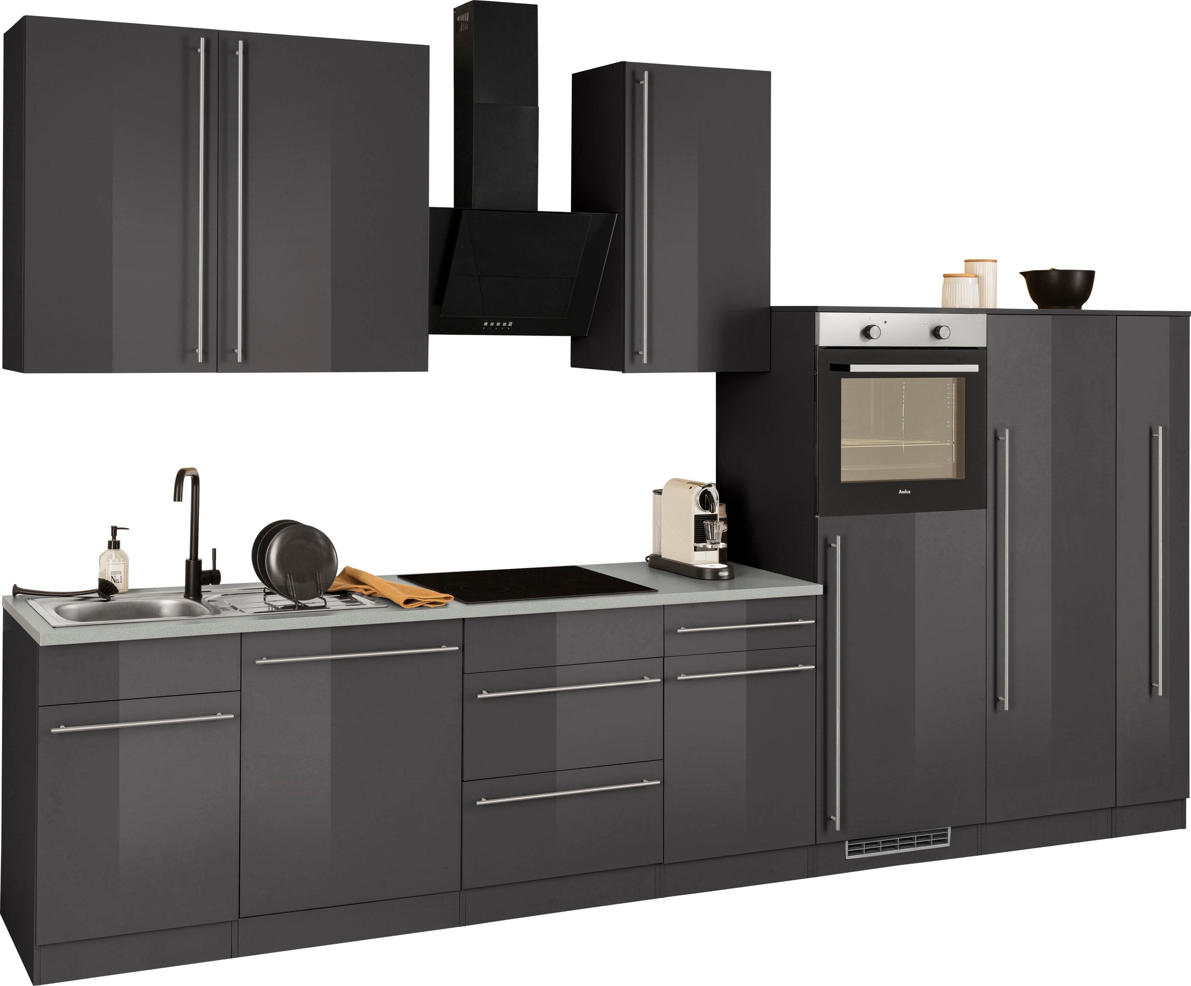 wiho Küchen Küchenzeile »Chicago«, mit E-Geräten, Breite 360 cm online  bestellen