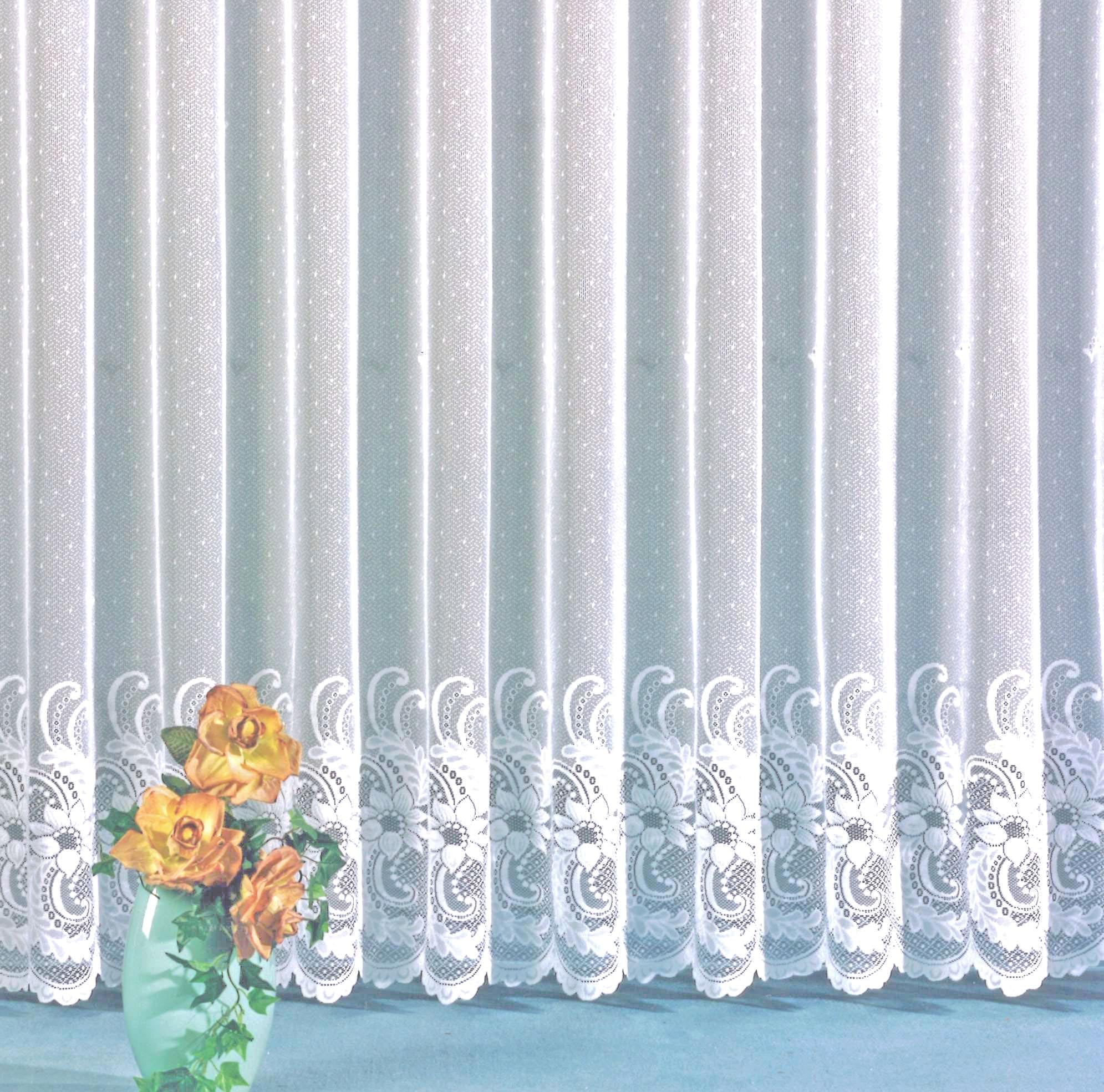 Weckbrodt Gardine floral, bestellen Oberfläche, Jacquard, online (1 geblümt, Kante, Bordüre, »Flensburg«, halbtransparent, St.), strukturierte gebogt Store