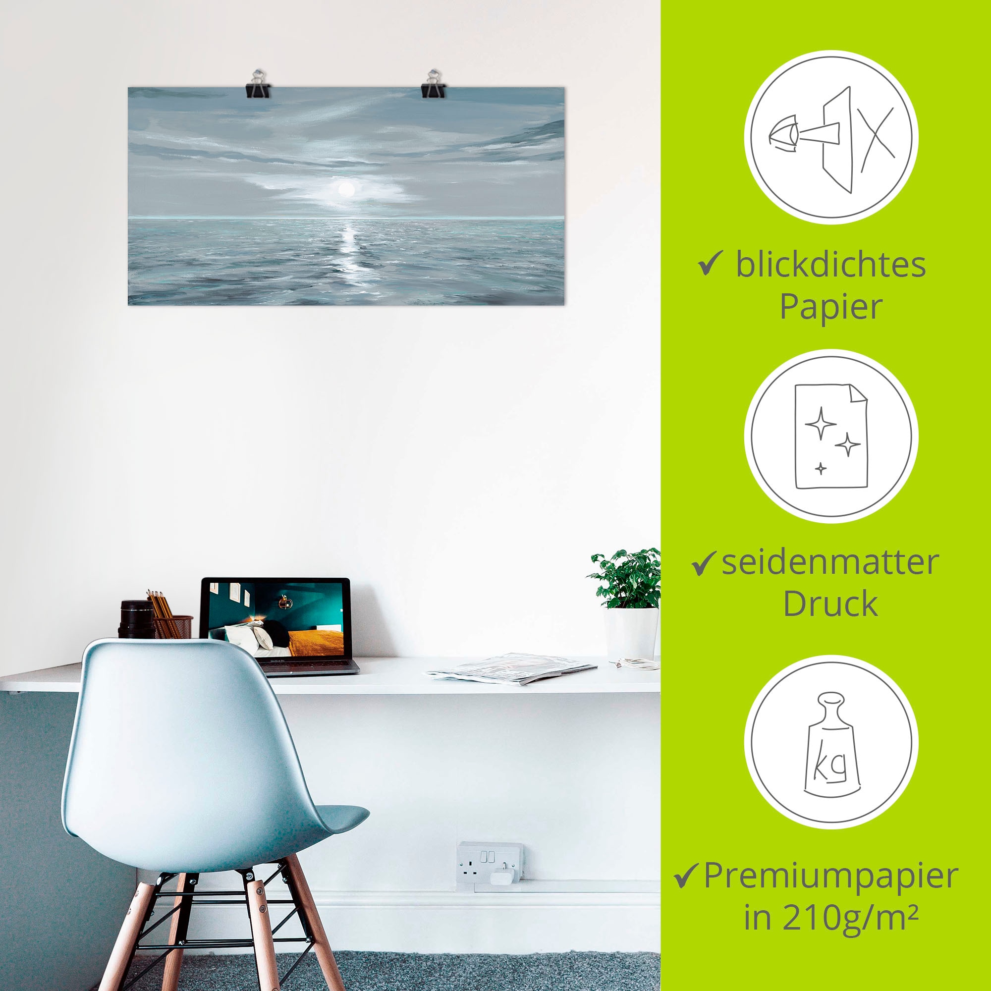 Artland Wandbild »Eisblaues Meer«, Gewässer, (1 St.), als Alubild, Outdoorbild, Leinwandbild, Poster, Wandaufkleber