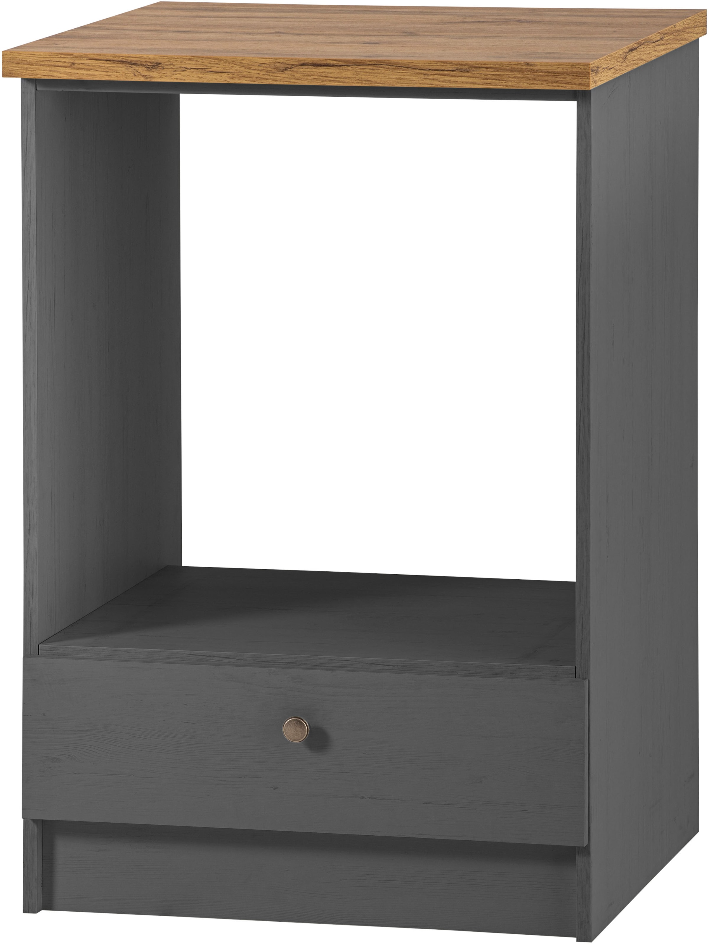 KOCHSTATION Küchenzeile »KS-Westminster, Pantryküche im Landhaus Stil, hochwertige Metallgriffe«, (Set), Breite 257 cm, Kommode, Wandpaneel, Stauraumschrank, Herdumbau
