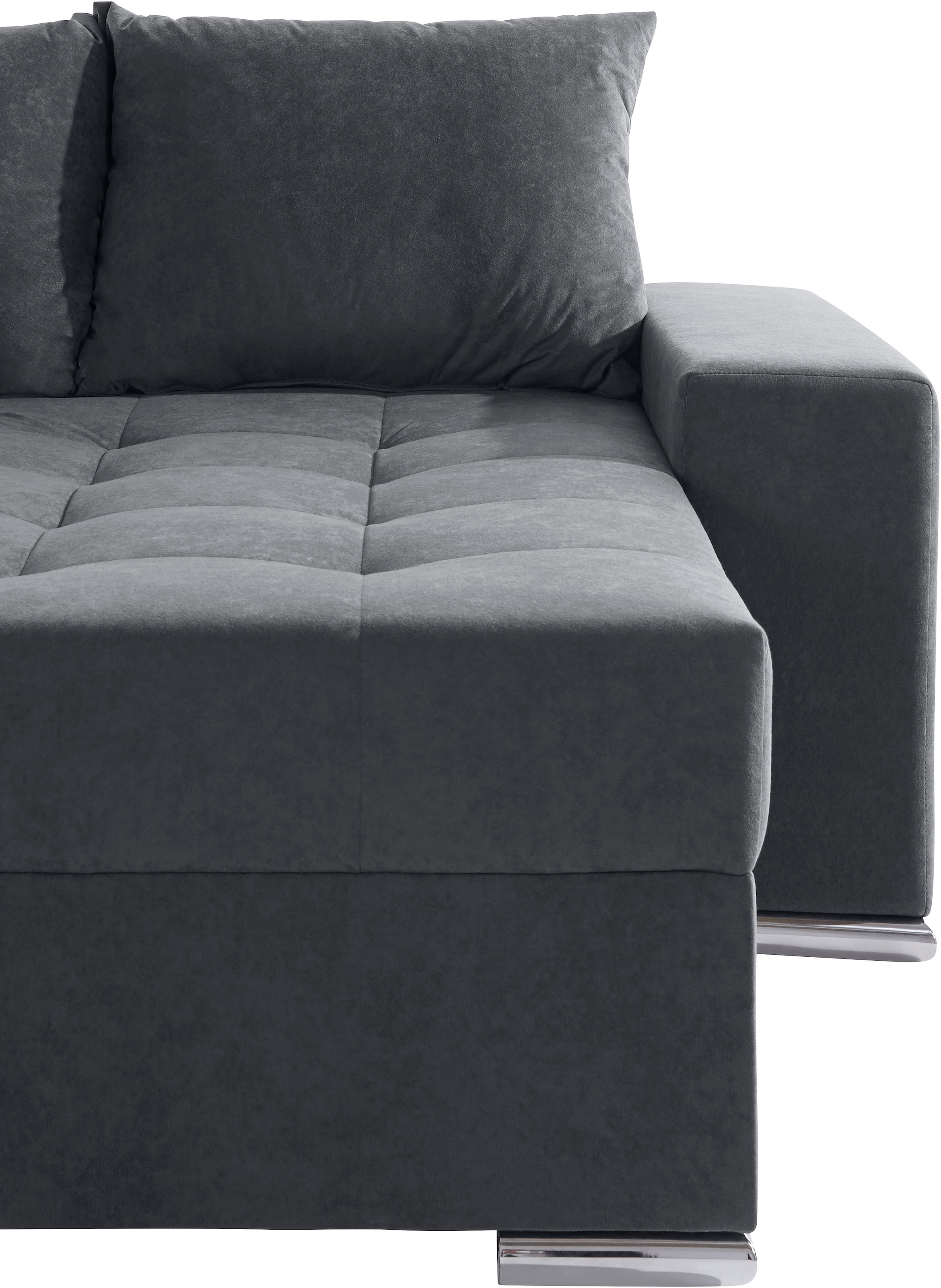 COLLECTION AB Wohnlandschaft »Josy XL U-Form, Breite: 313 cm« mit Bettfunktion, Bettkasten & 2 Zierkissen, Federkern