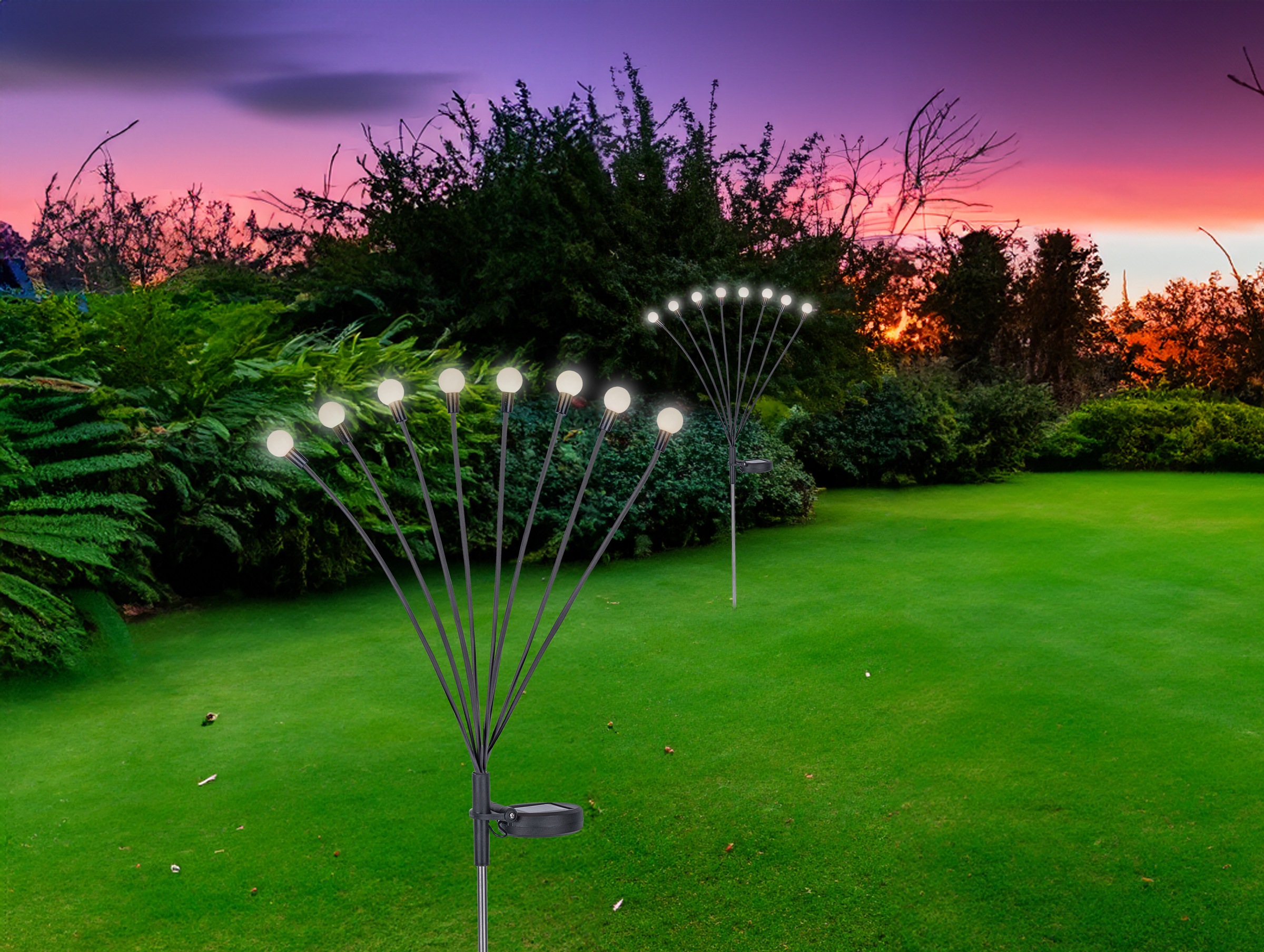GLOBO LIGHTING LED Solarleuchte »SOLAR«, 8 flammig, Leuchtmittel LED-Modul | LED fest integriert, Solarlampe für Garten, Toller Lichteffekt, mit Erdspieß